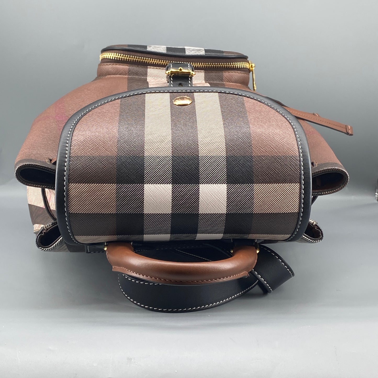 Burberry Brown Check Drawstring Backpack Bag