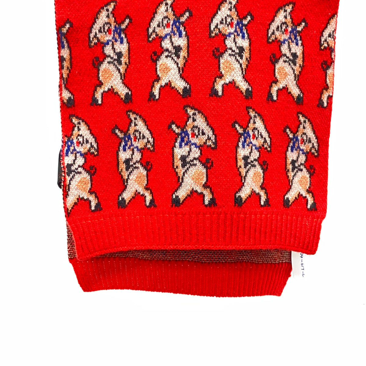 Gucci Red Wool Cartoon Print Scarf