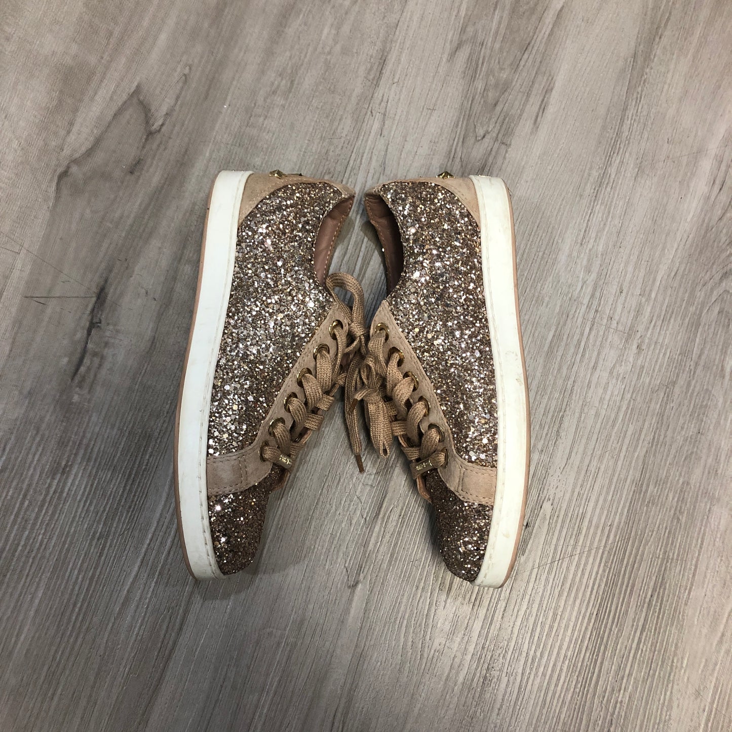 Jimmy Choo Ballerina Pink Glitter & Suede Star Sneakers 35