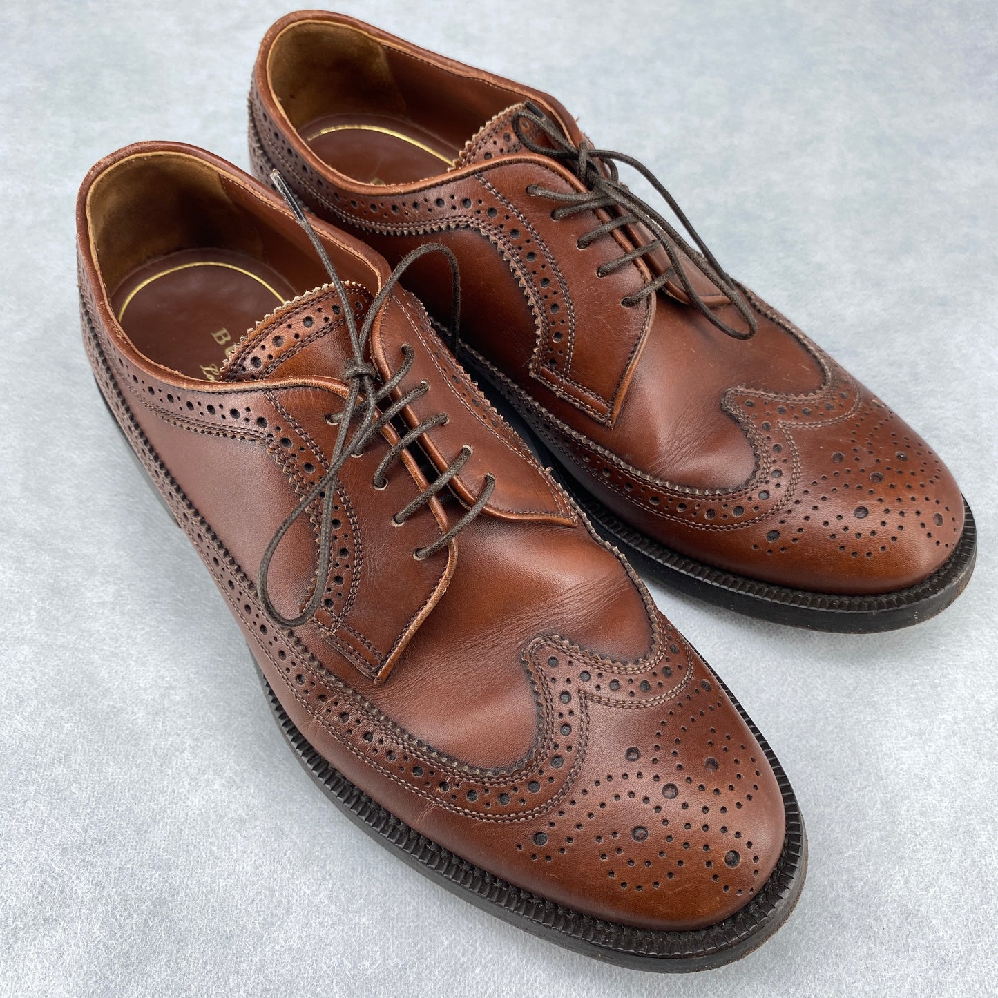 Burberry Men’s Brown Leather Brogue Lace‑Up Dress Shoes