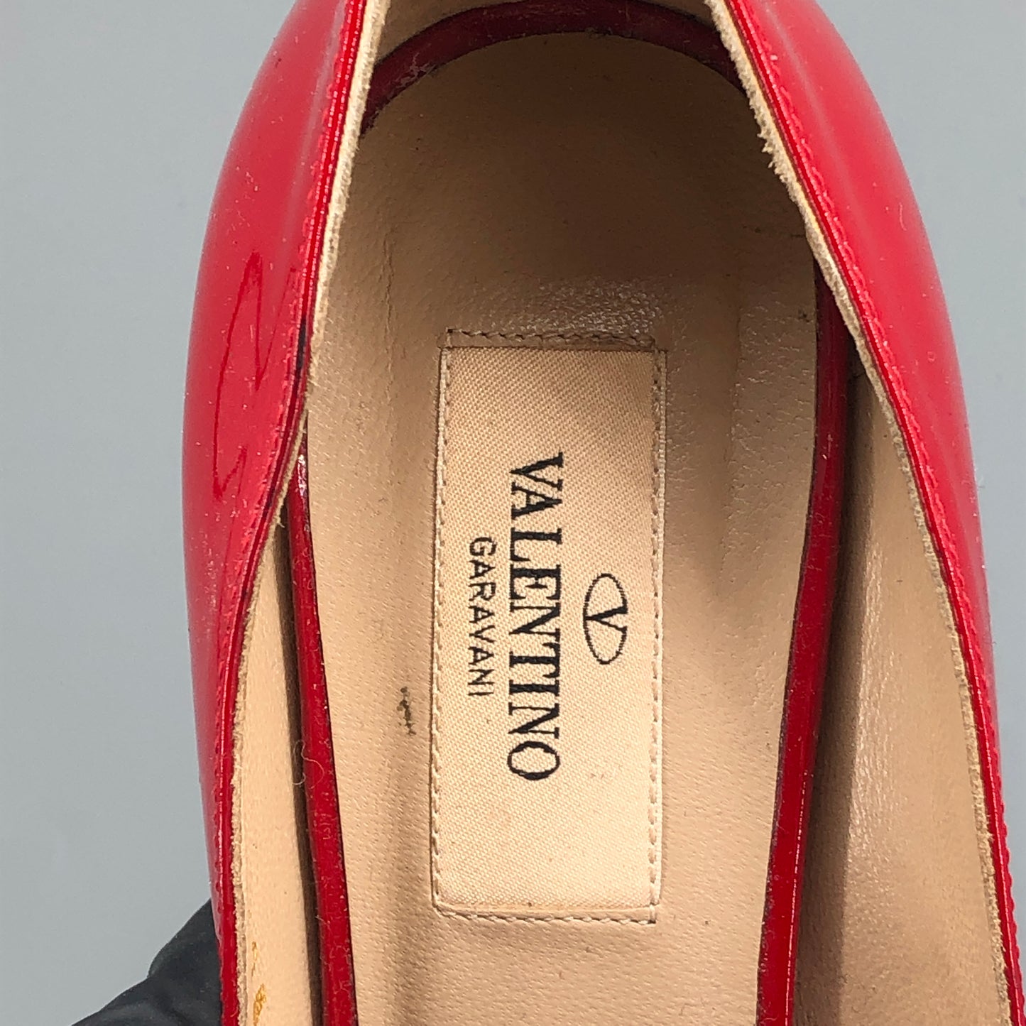 Valentino Red Patent Leather Bow Peep Toe Stiletto Pumps 35