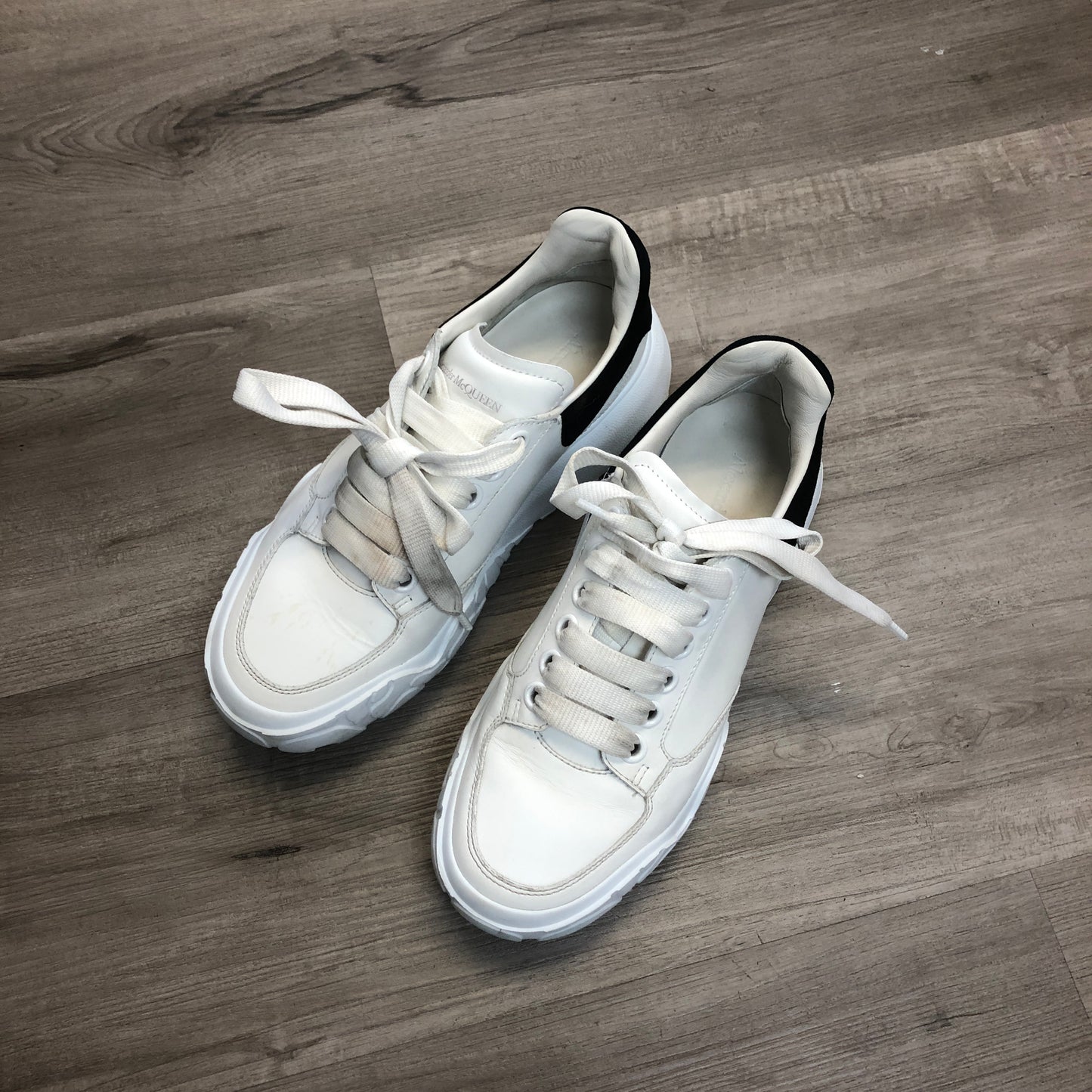 Alexander McQueen Oversized Platform Sneaker Shoes 36 White Black