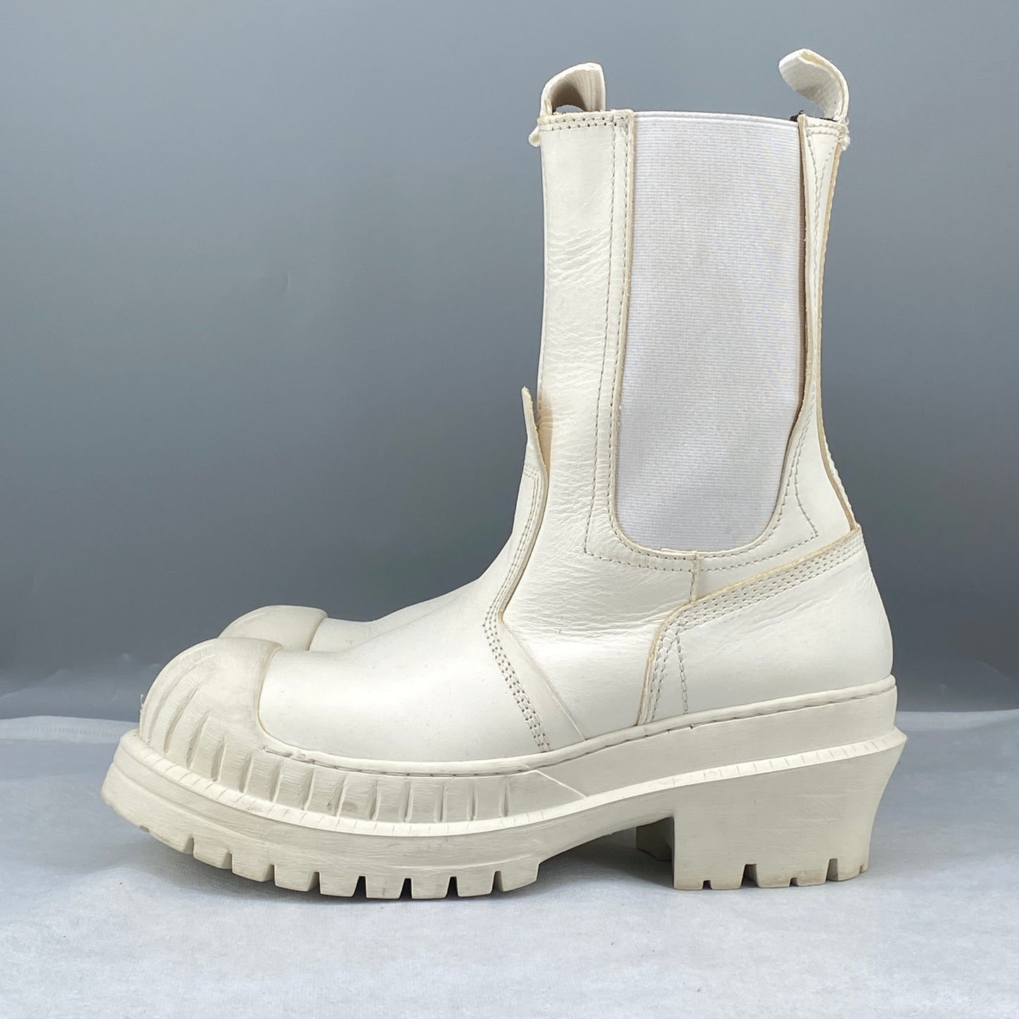 Acne Studios Women’s White Leather Platform Ankle Boots Shoes