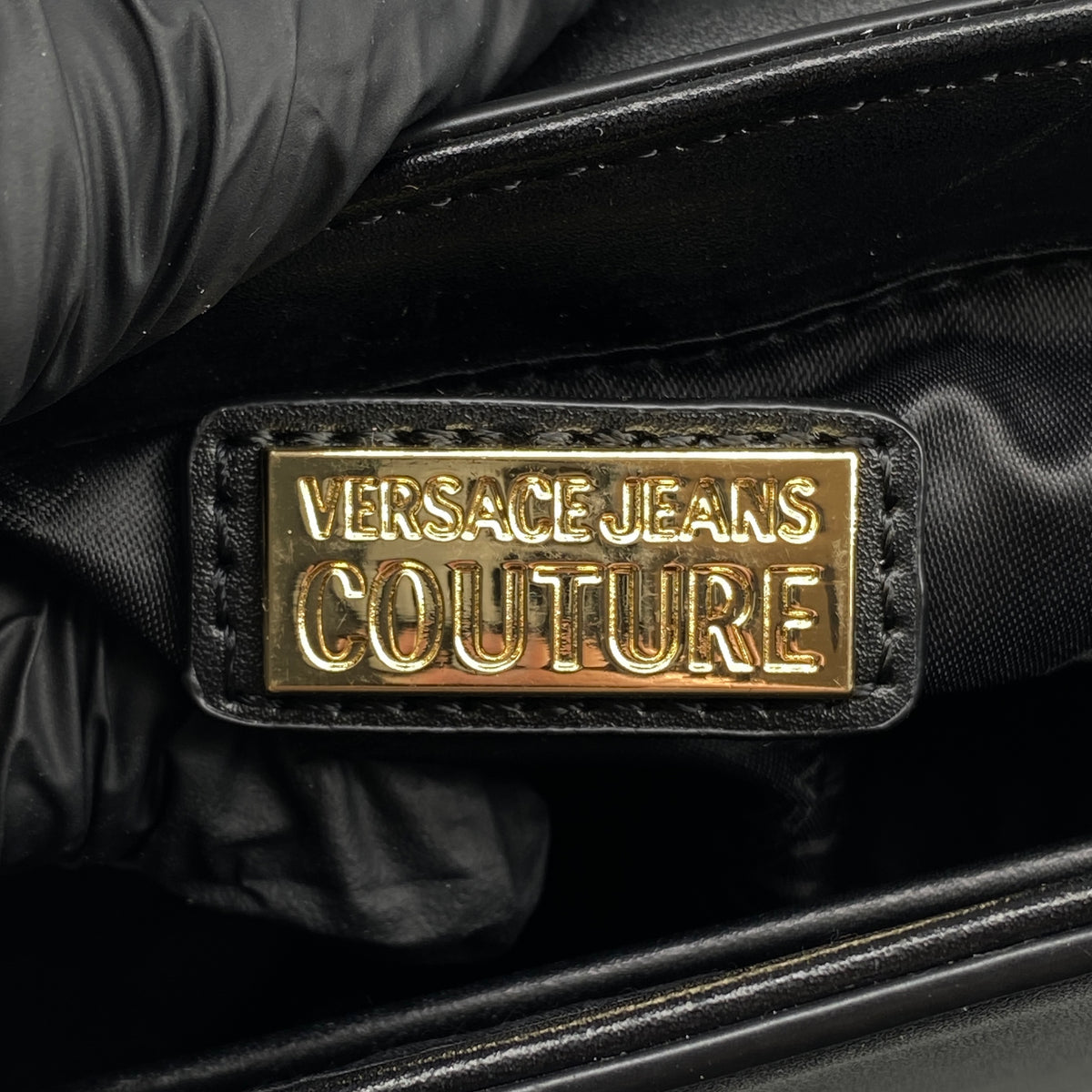 Versace Jeans Couture black saddle shoulder bag