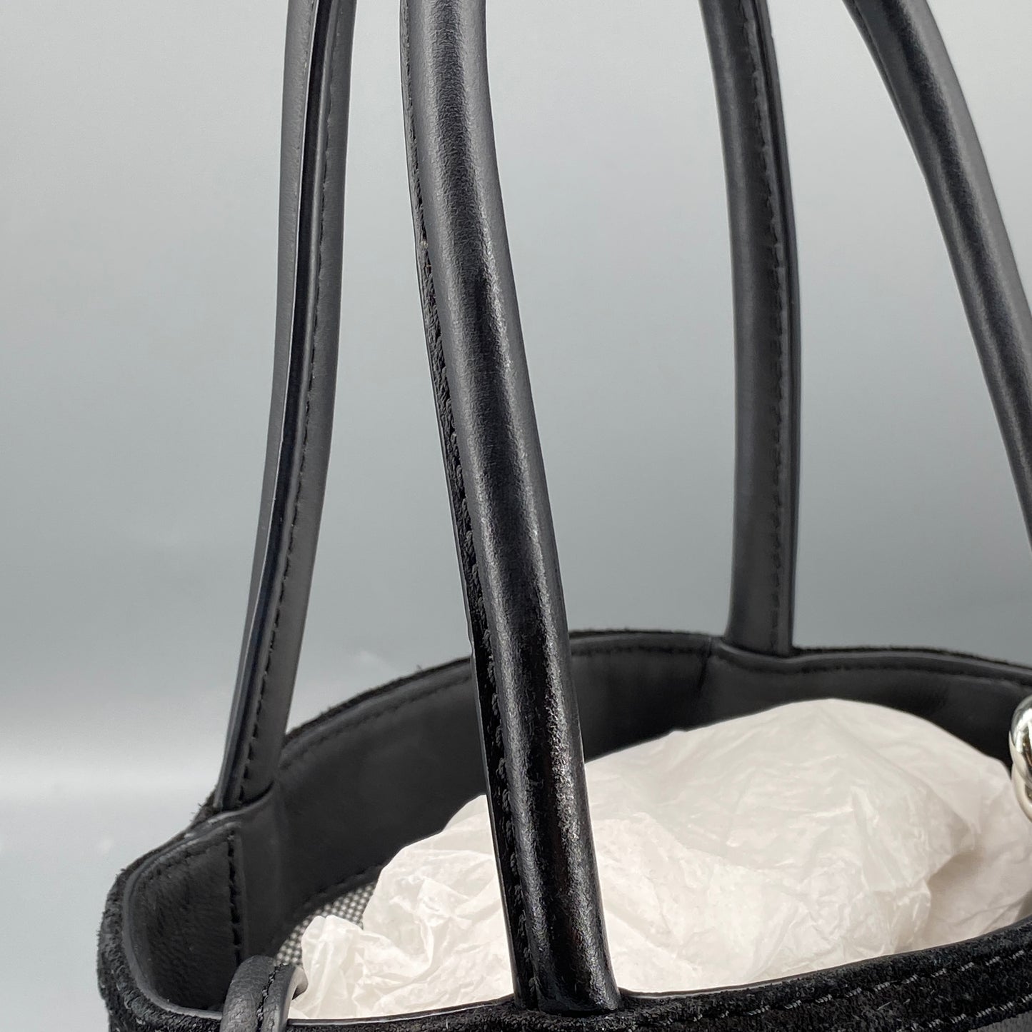 Alexander Wang Black Grid Mini Bucket Bag