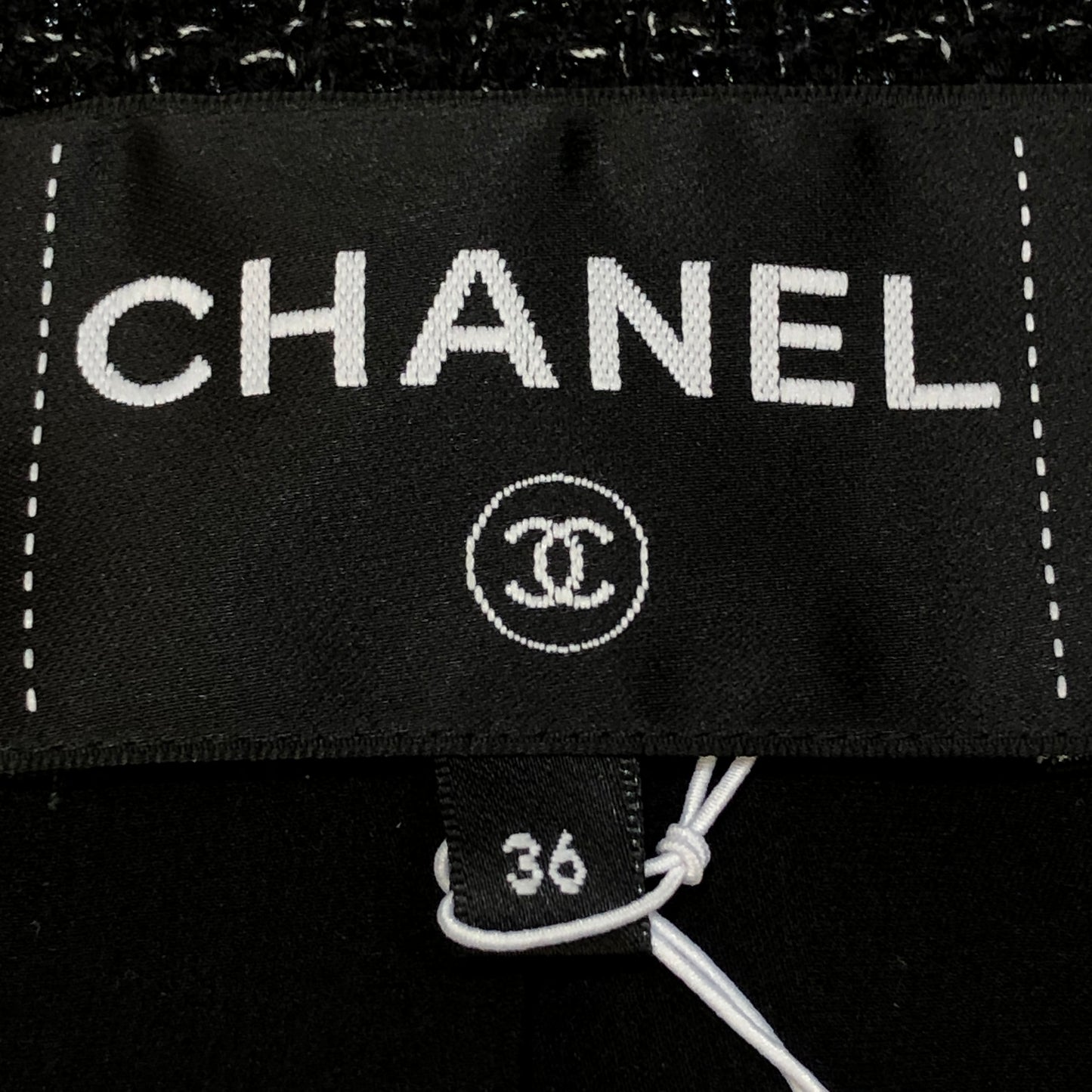 Chanel Black Tweed Cropped Jacket Size 36