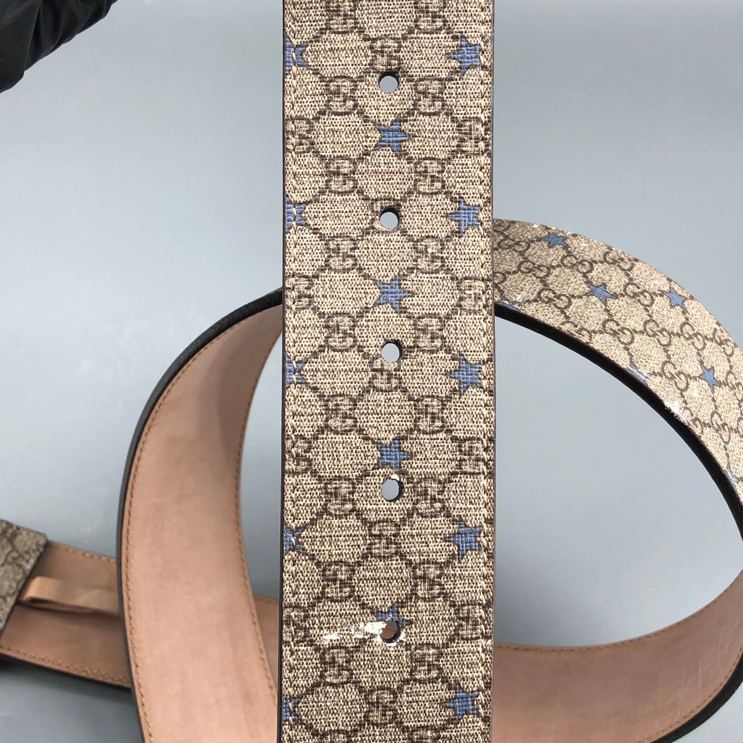 Gucci Beige GG Supreme Star canvas Interlocking Belt 85cm