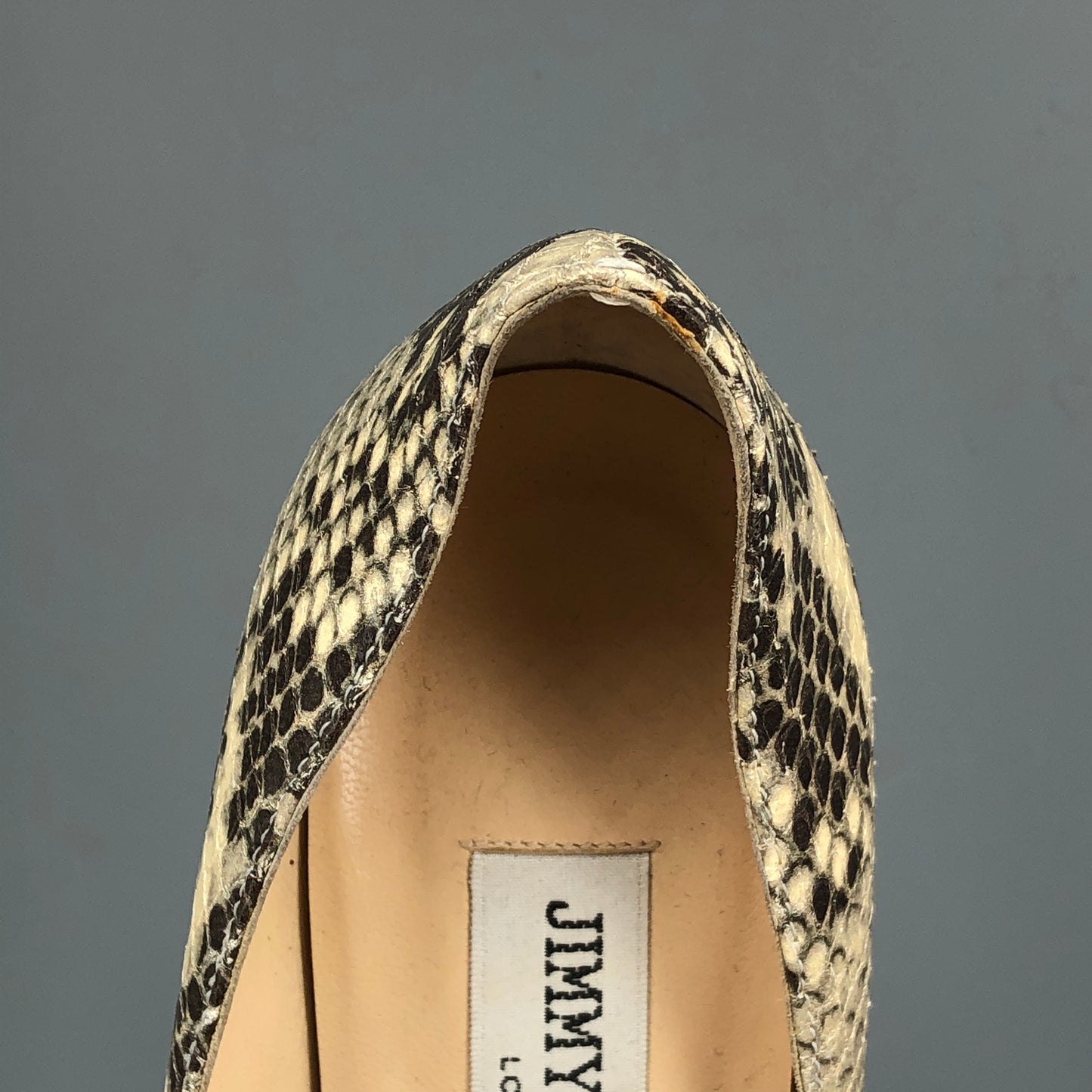 Jimmy Choo Genuine Snake Skin Pointed Stiletto Pumps 35