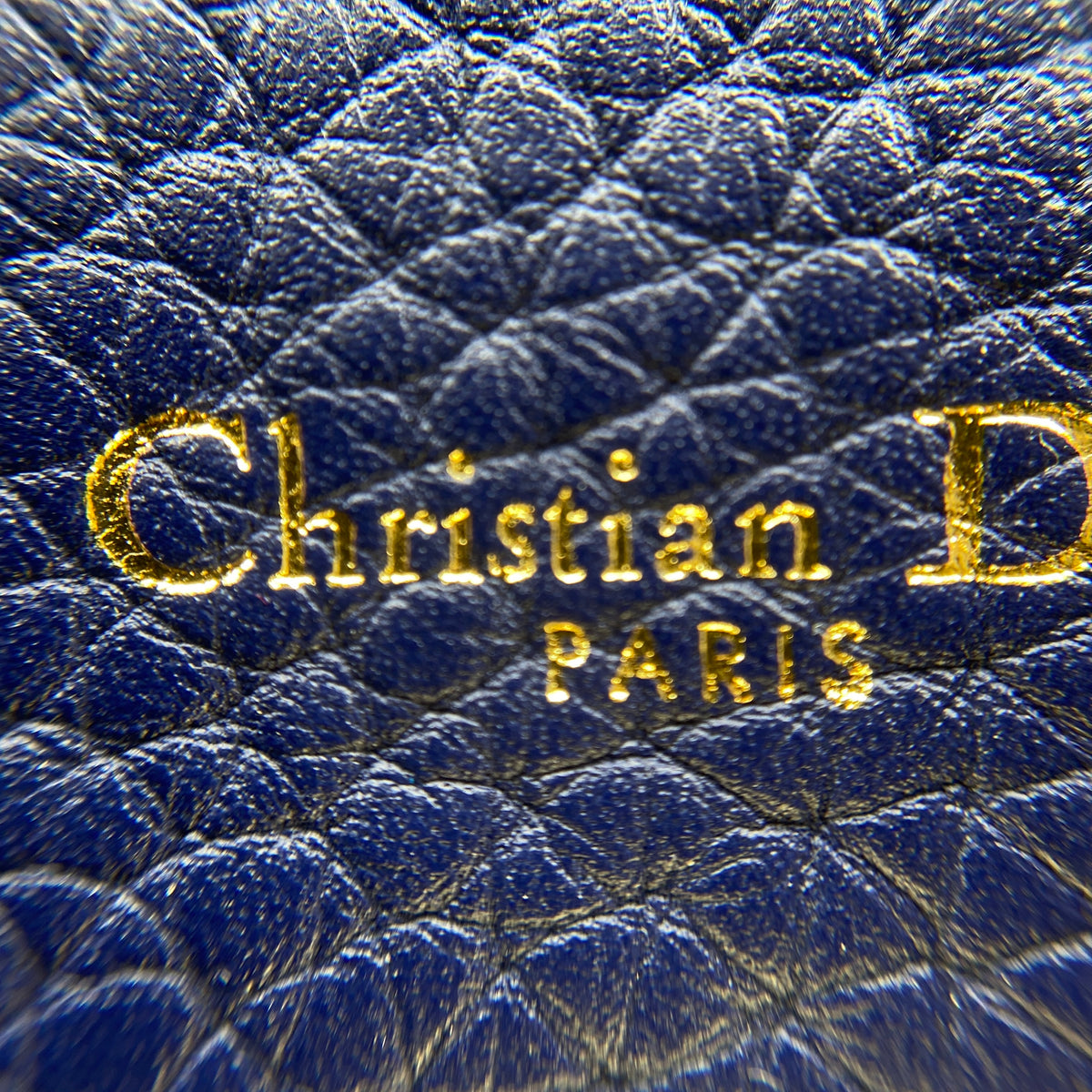 Christian Dior Diorever Navy Leather Top Handle Bag
