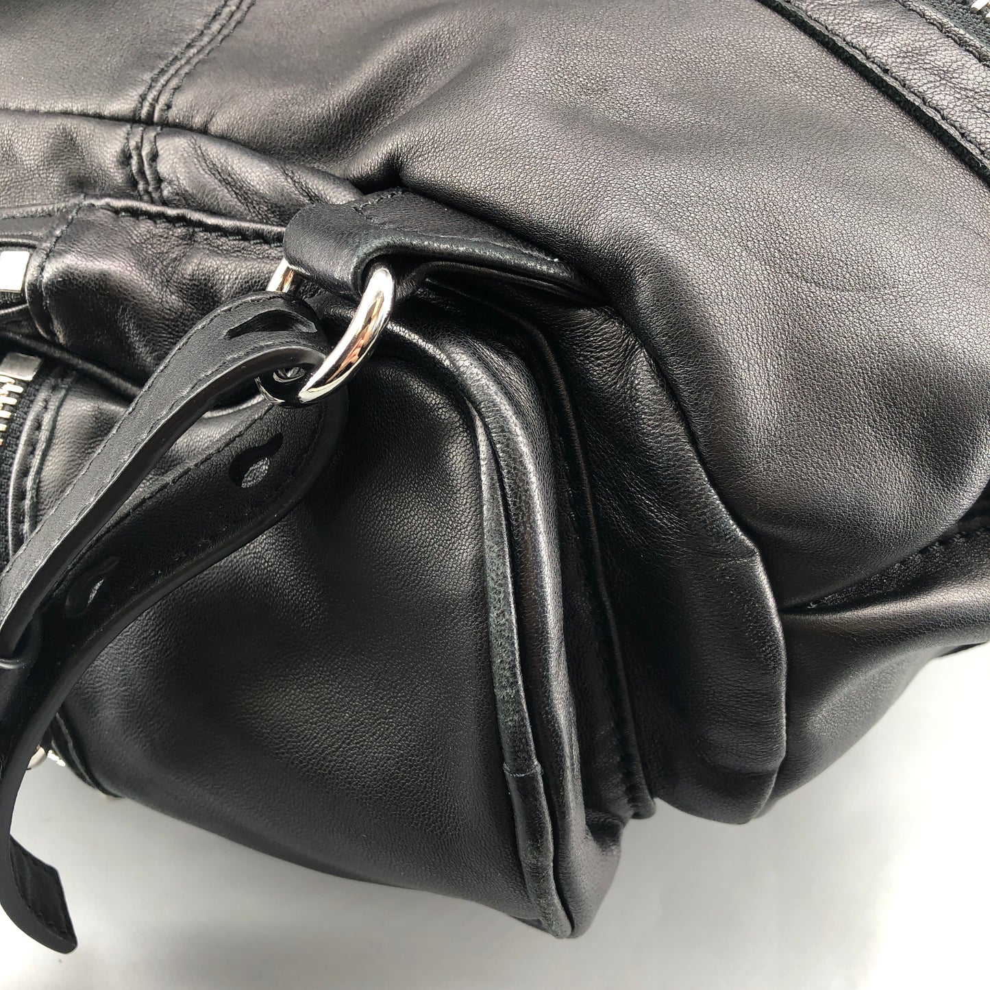 Alexander Wang Marti Backpack Washed Black Lambskin Rhodium Hardware