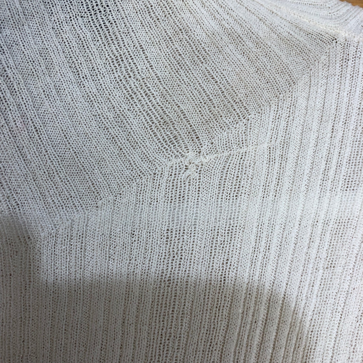 Toteme Ribbed Mock Neck Knit Top Size L Cream