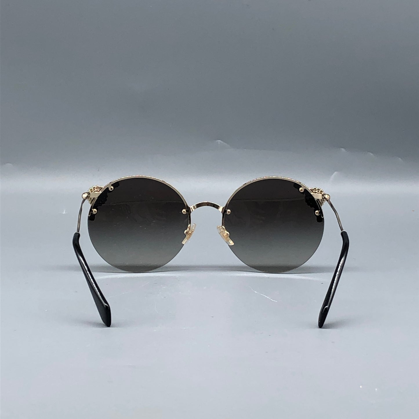 Miu Miu Round Pearl Embellished Sunglasses