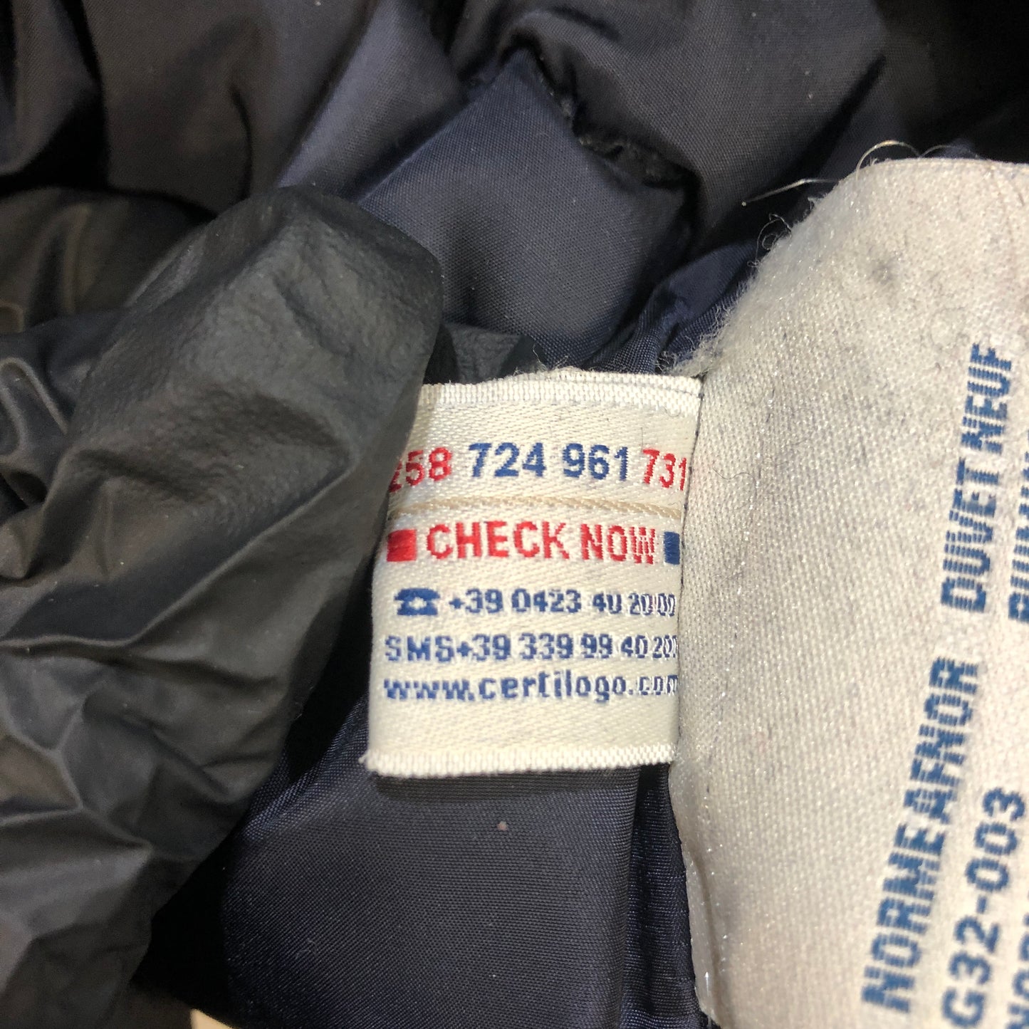 Moncler Hooded Down Jacket Size 7 Navy Blue/Black