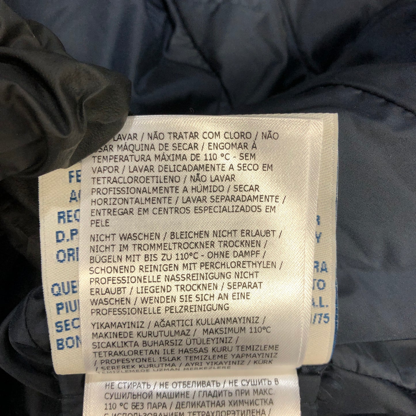 Moncler Dark Blue Quilted Down Jacket Size 00