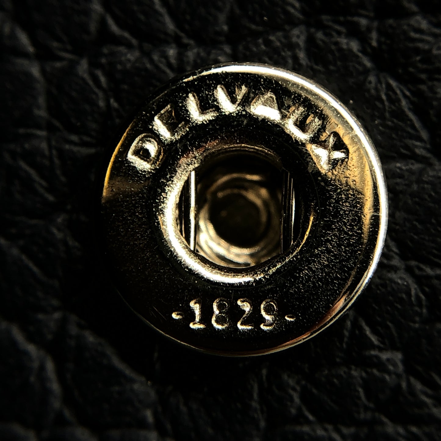 Delvaux Leather Card Holder Wallet Navy