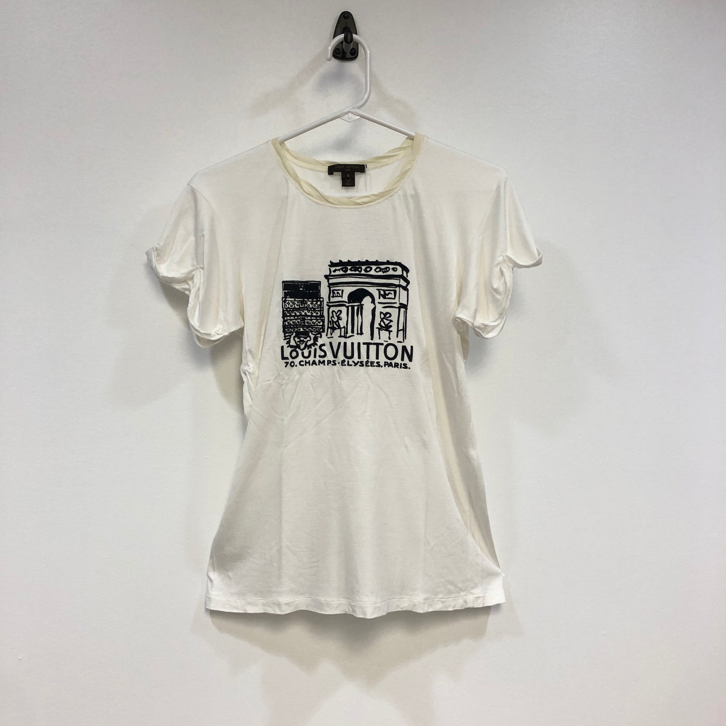 Louis Vuitton White Arch of Triumph Print T-Shirt Size S