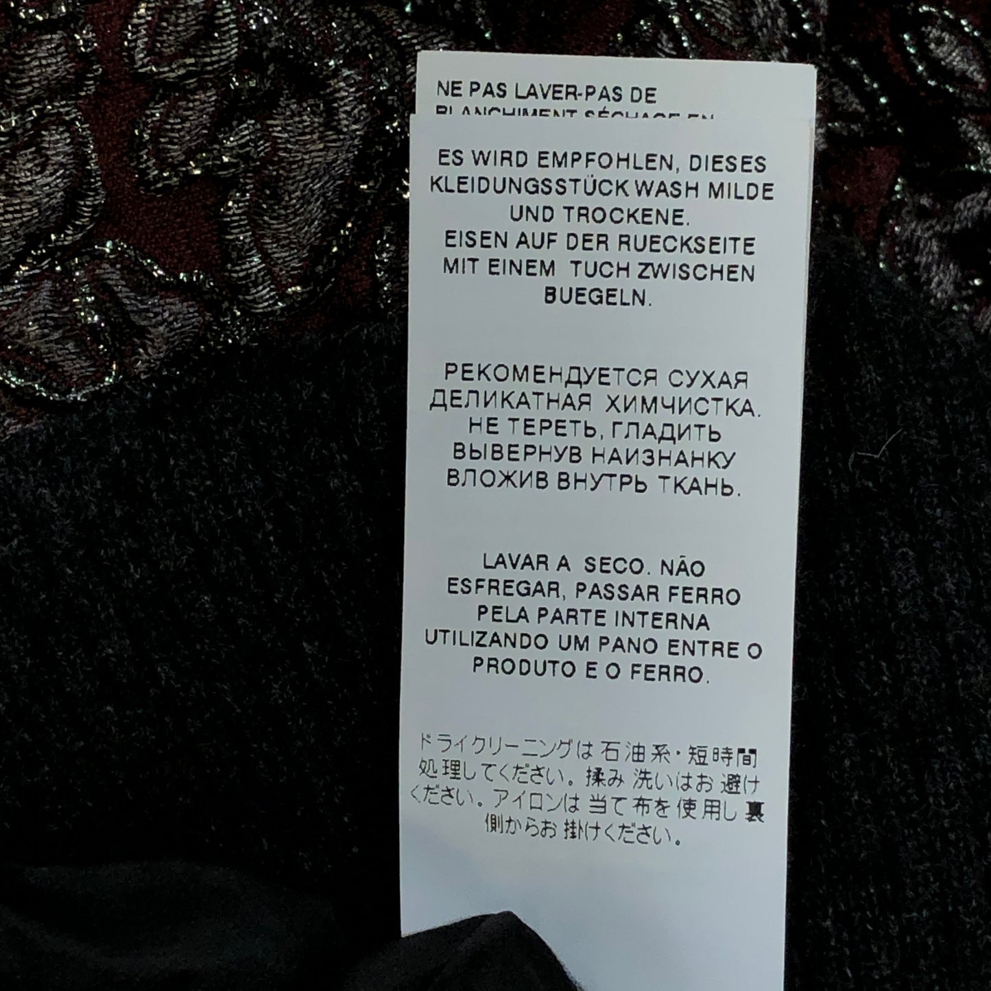 Dolce & Gabbana Claret Grey Black Jacquard Long Sleeve Knit Top Size 36