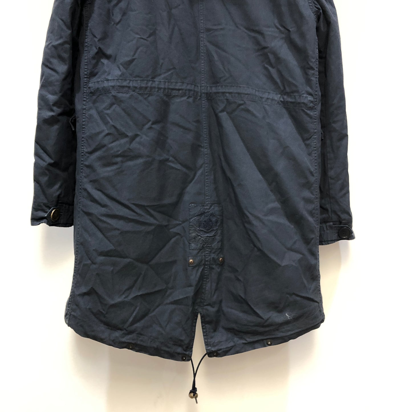 Mr & Mrs Navy Blue Fur Hood Parka Coat Size M