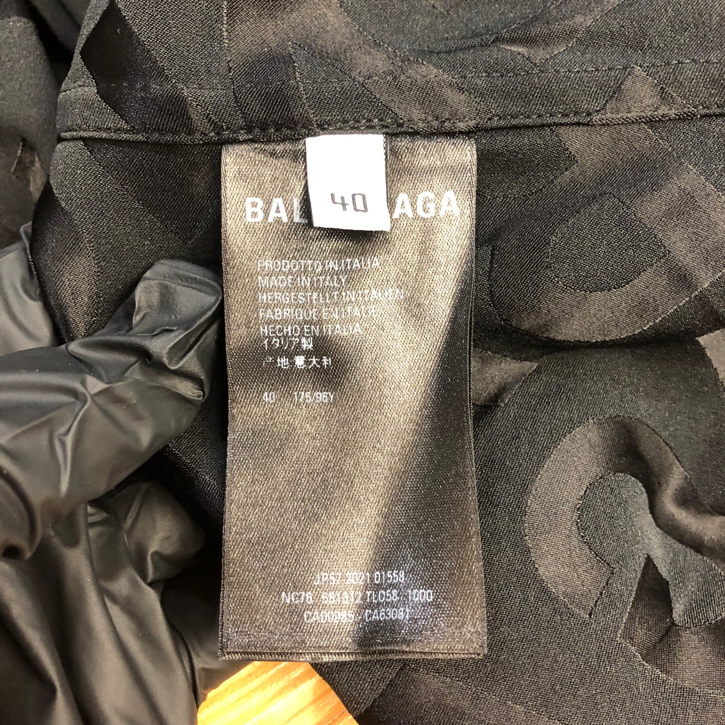 Balenciaga Logo Pattern Shirt Size 40 Black