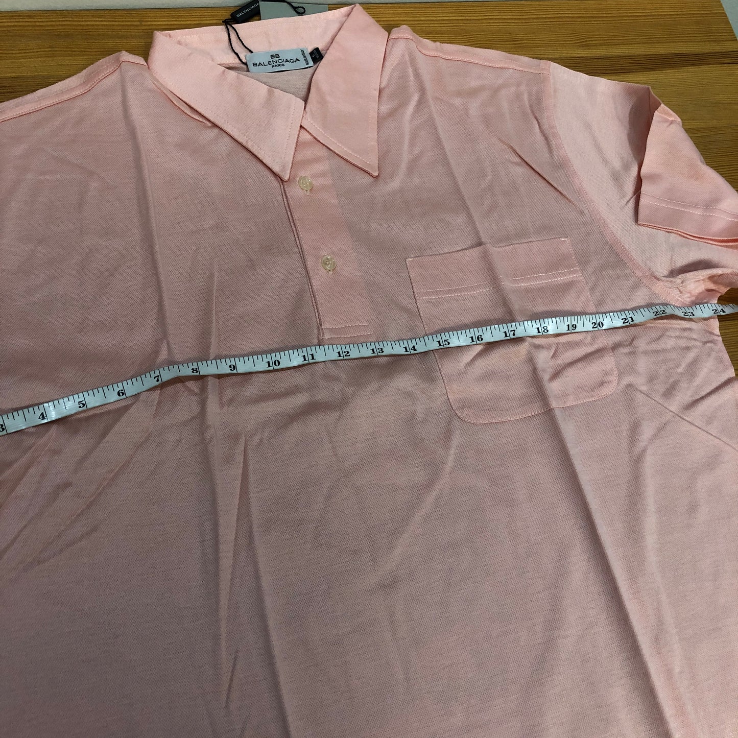 Balenciaga Light Pink Short Sleeve Button Shirt US Size 6