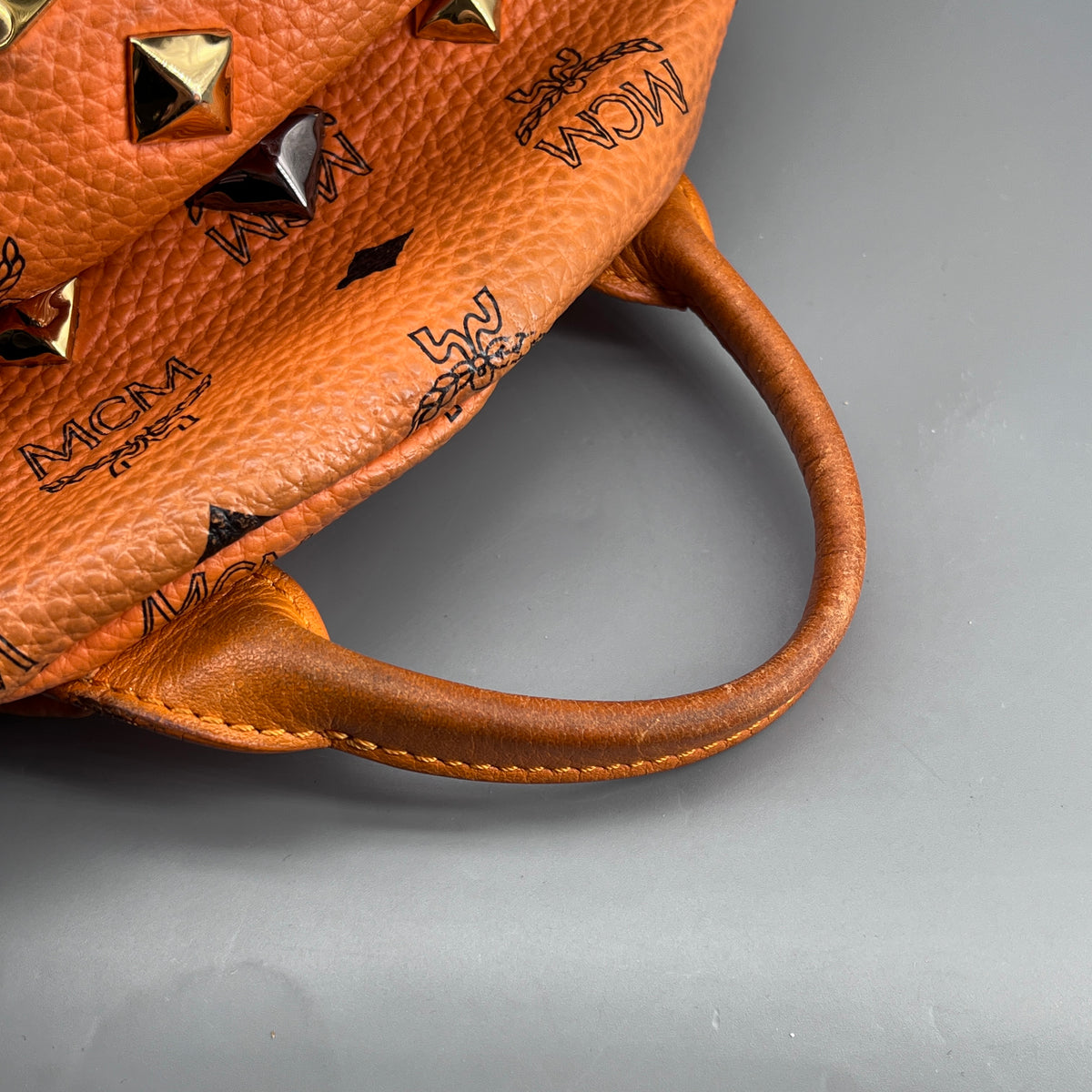 MCM Orange Visetos Backpack