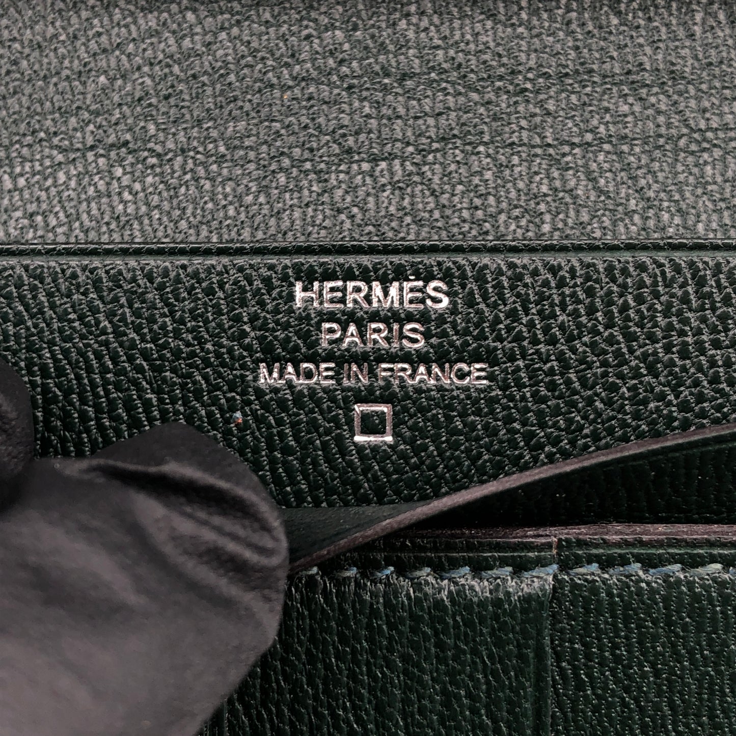Hermes Dark Green Bearn Wallet Alligator Mix Lizard Leather