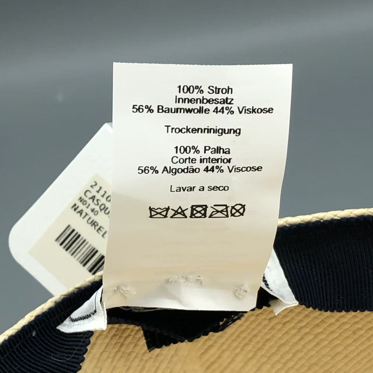 Hermes Straw Baseball Cap