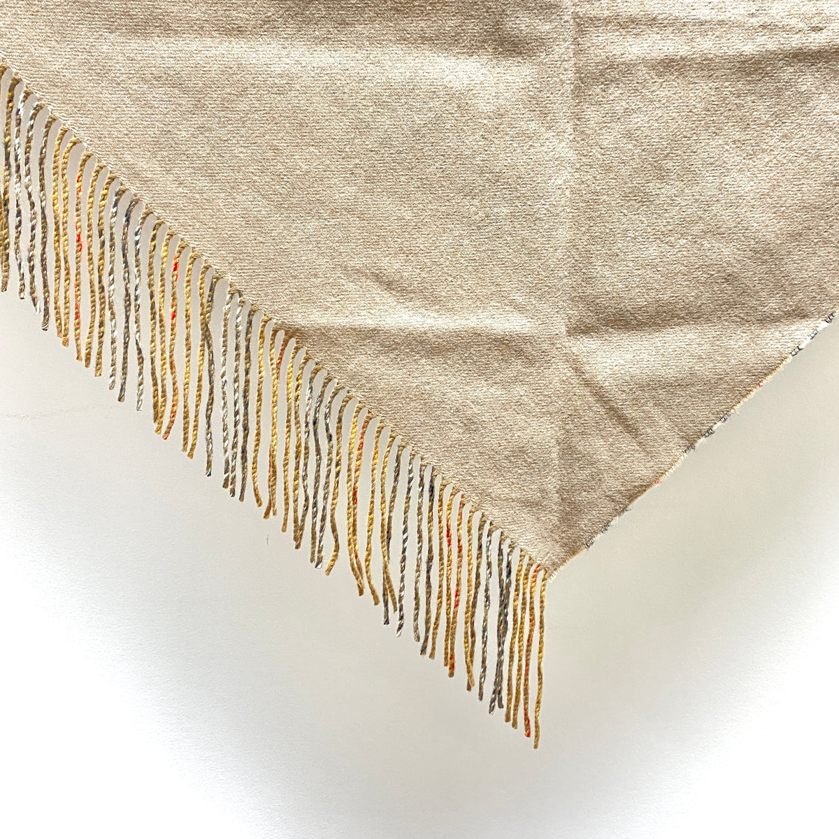 Burberry Beige Check Wool Triangle Scarf