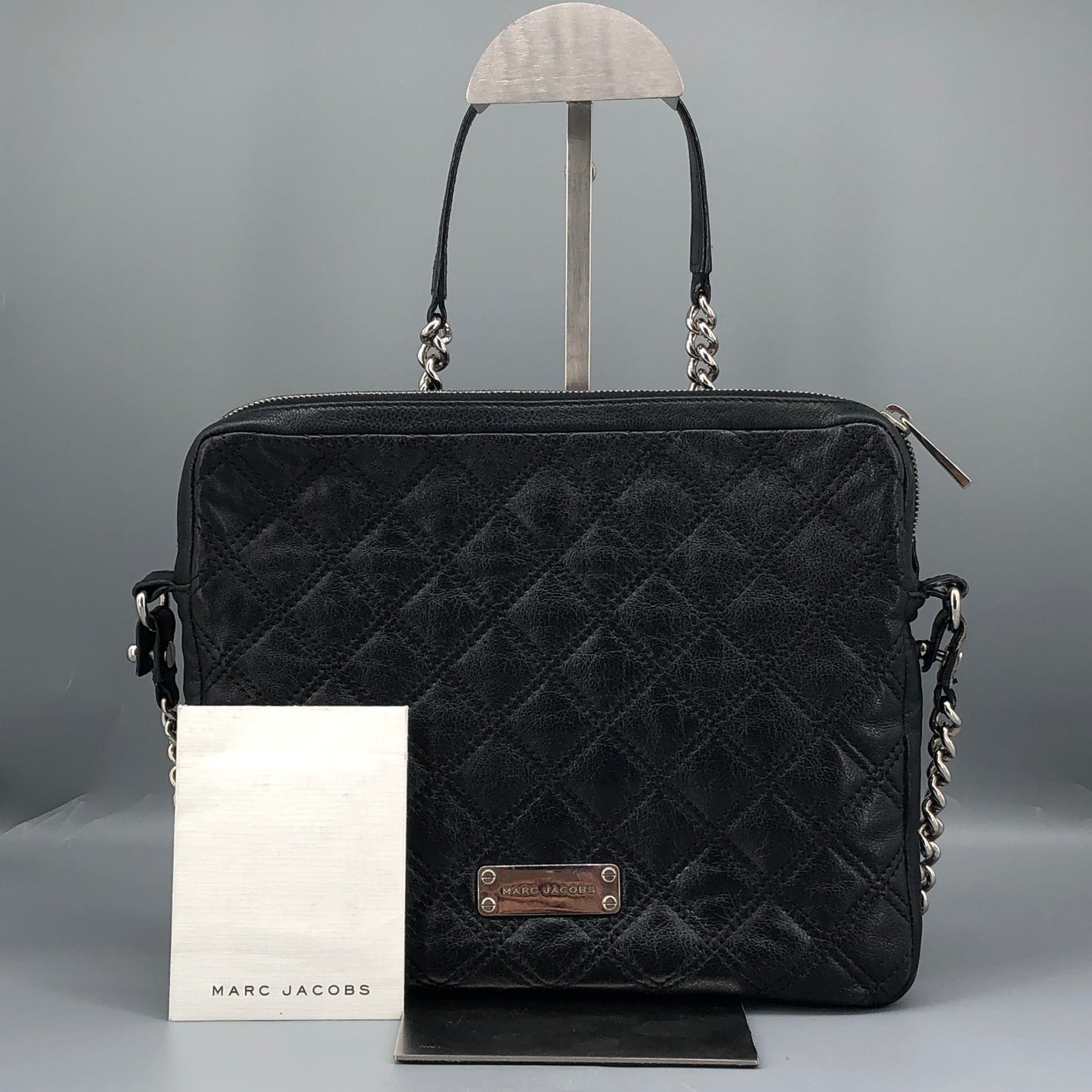 Marc Jacobs Quilted Leather Chain Crossbody Bag Black