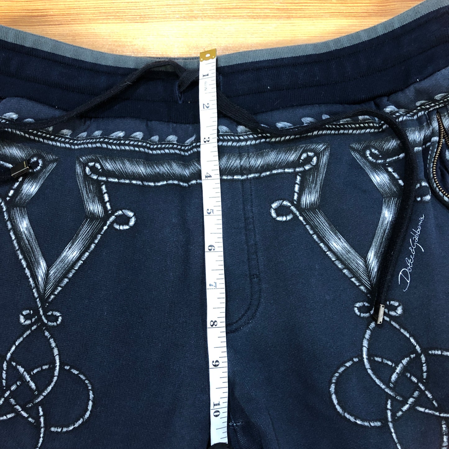 Dolce & Gabbana Navy Blue Embroidered Jogger Pants Size 48
