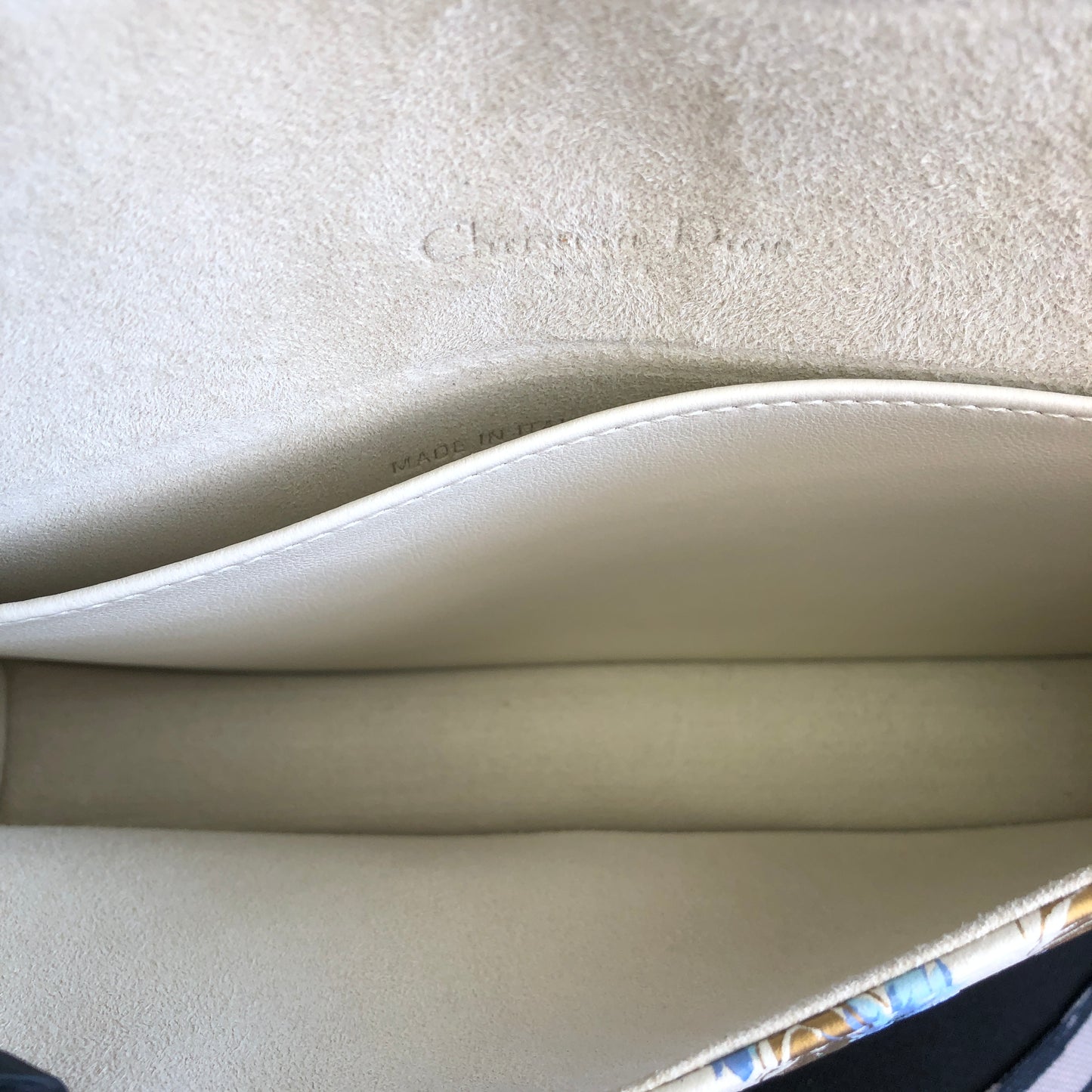 Christian Dior Floral Print Chain Clutch Cream/Multi