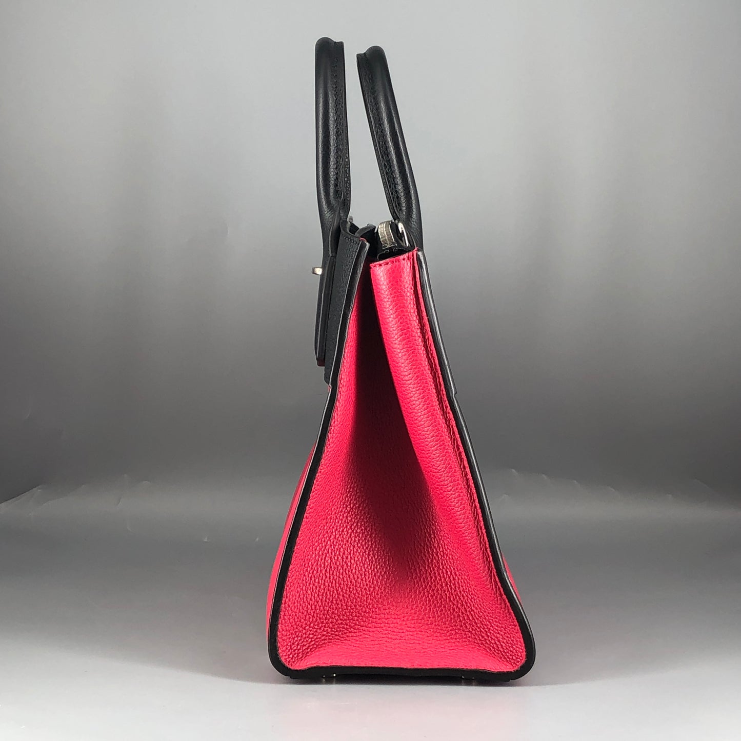 Louis Vuitton Taurillon City Steamer MM Two-Tone Taurillon Leather Handbag Hot Pink Black