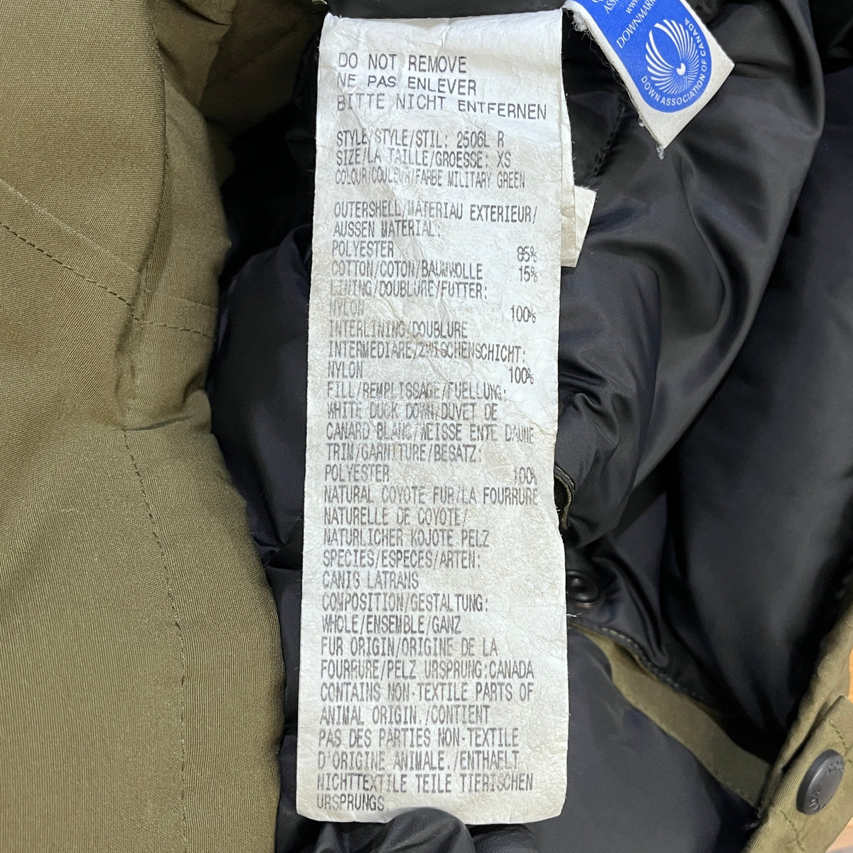 Canada Goose Olive Fur Trim Long Parka Size XS