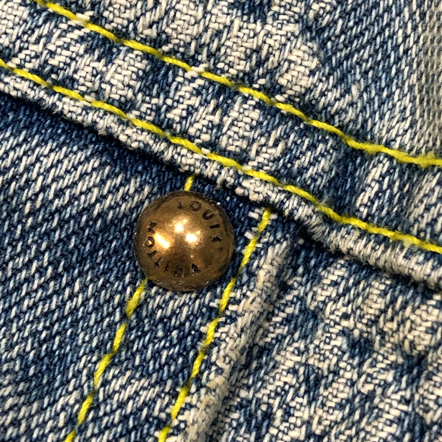 Louis Vuitton Blue Damier Denim Jacket Size 46