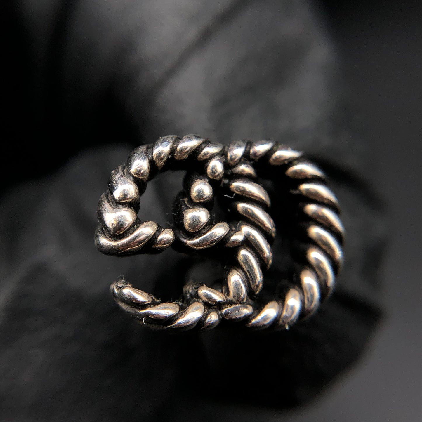 Gucci GG Logo 925 Silver Stud Earrings