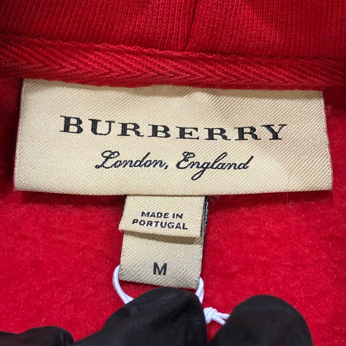 Burberry Red Vintage Crest Logo Hoodie Size M