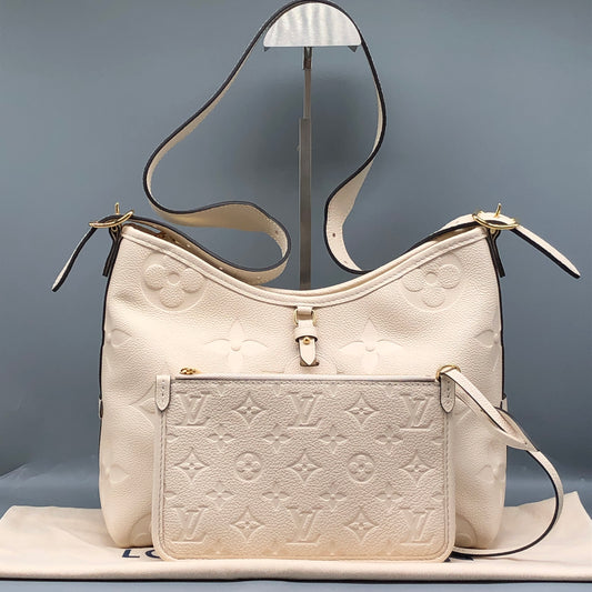 Louis Vuitton Carryall PM Monogram Empreinte Shoulder Bag Cream