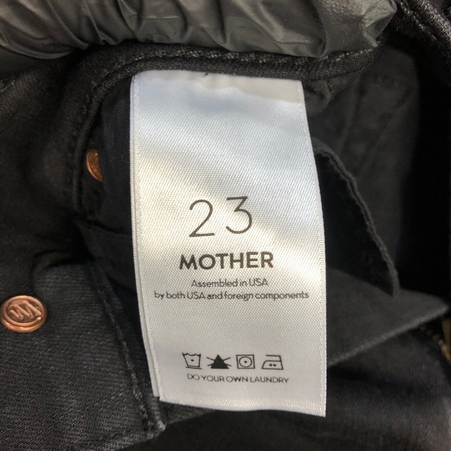 Mother Black/Cream Side Stripe High-Rise Crop Jeans Size 23W