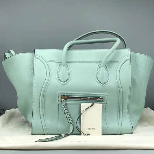 Celine Tiffany Blue Smooth Leather Luggage Handbag