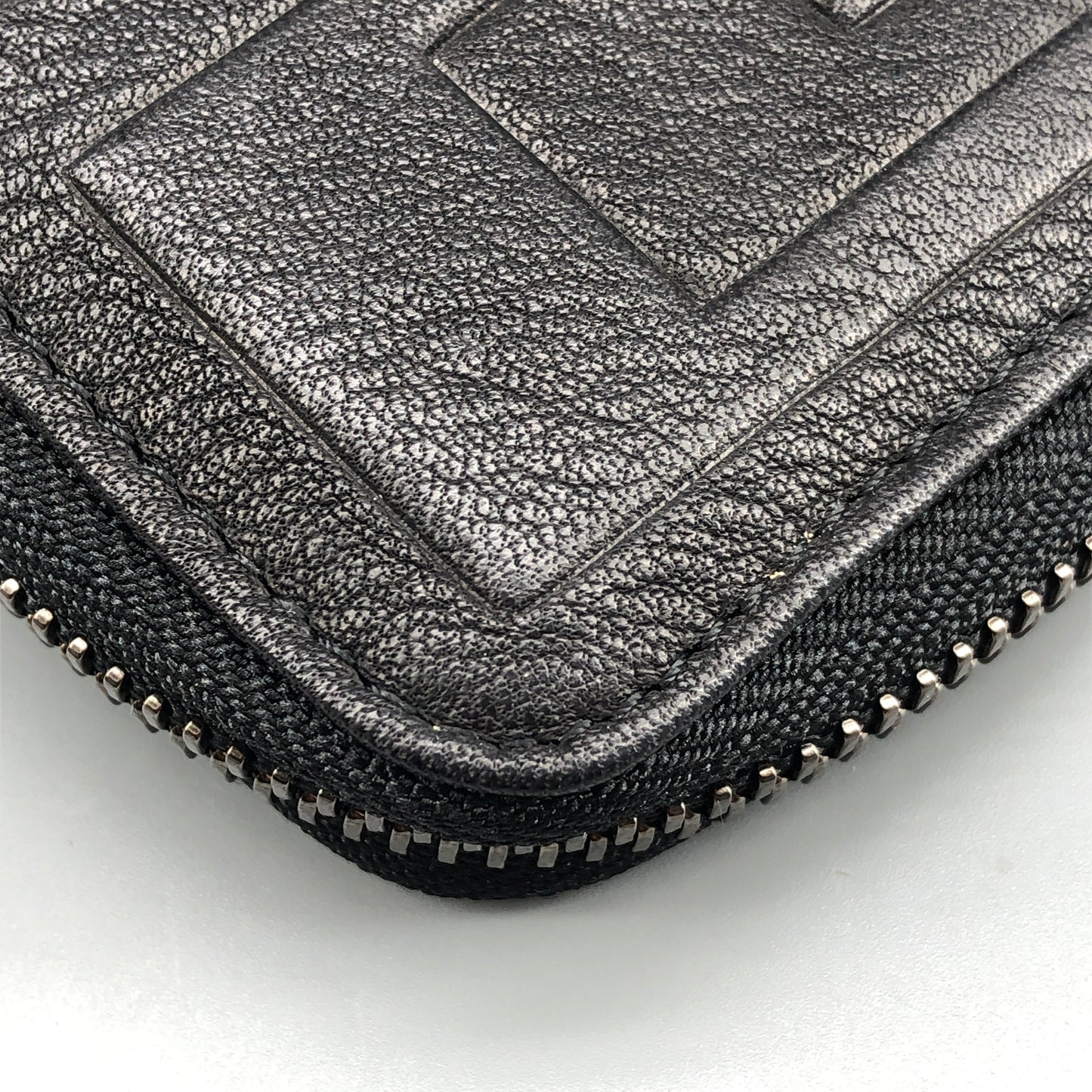 Givenchy 4G Embossed Black Leather Zip Around Long Wallet