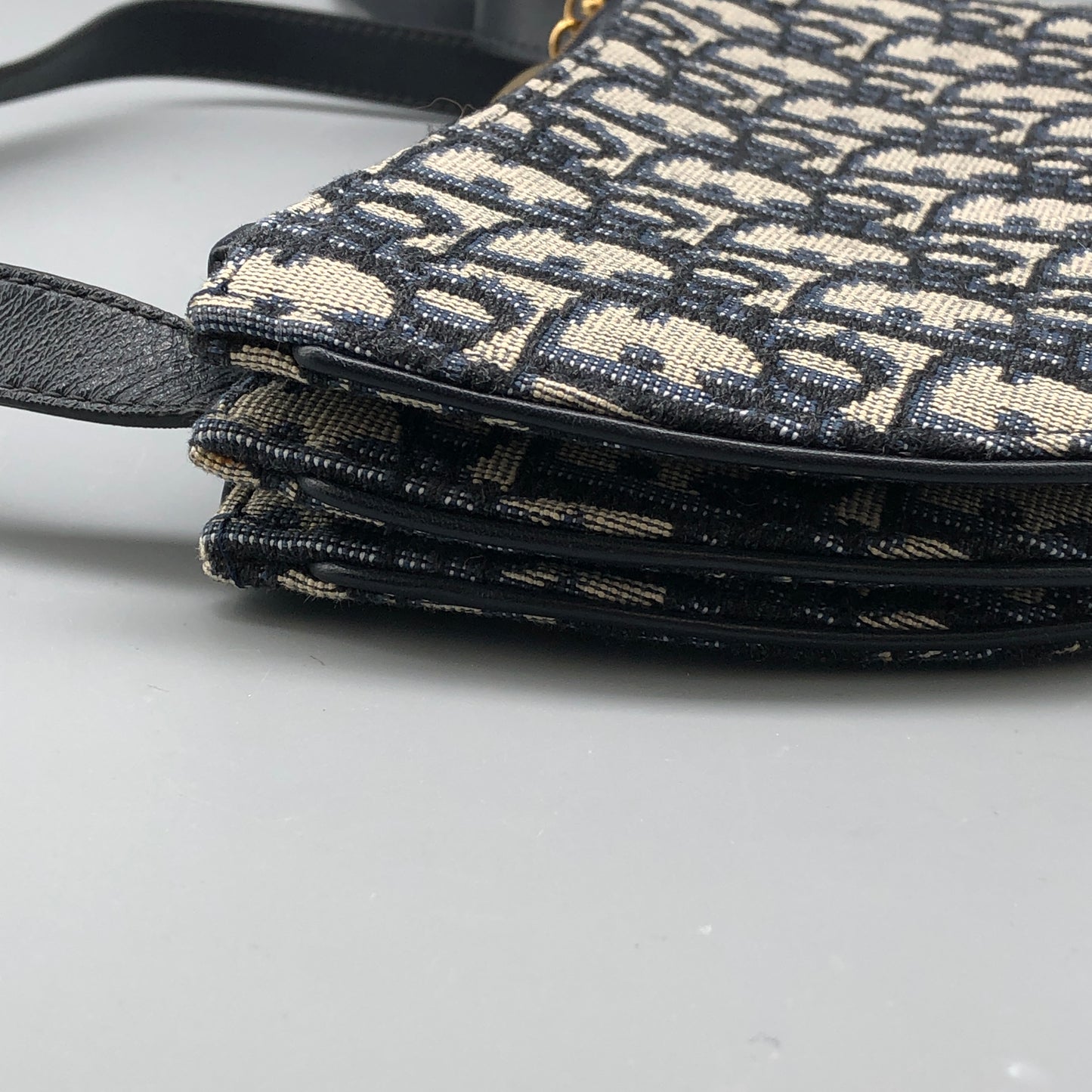 Christian Dior Mini Saddle Bag with Strap Oblique Canvas
