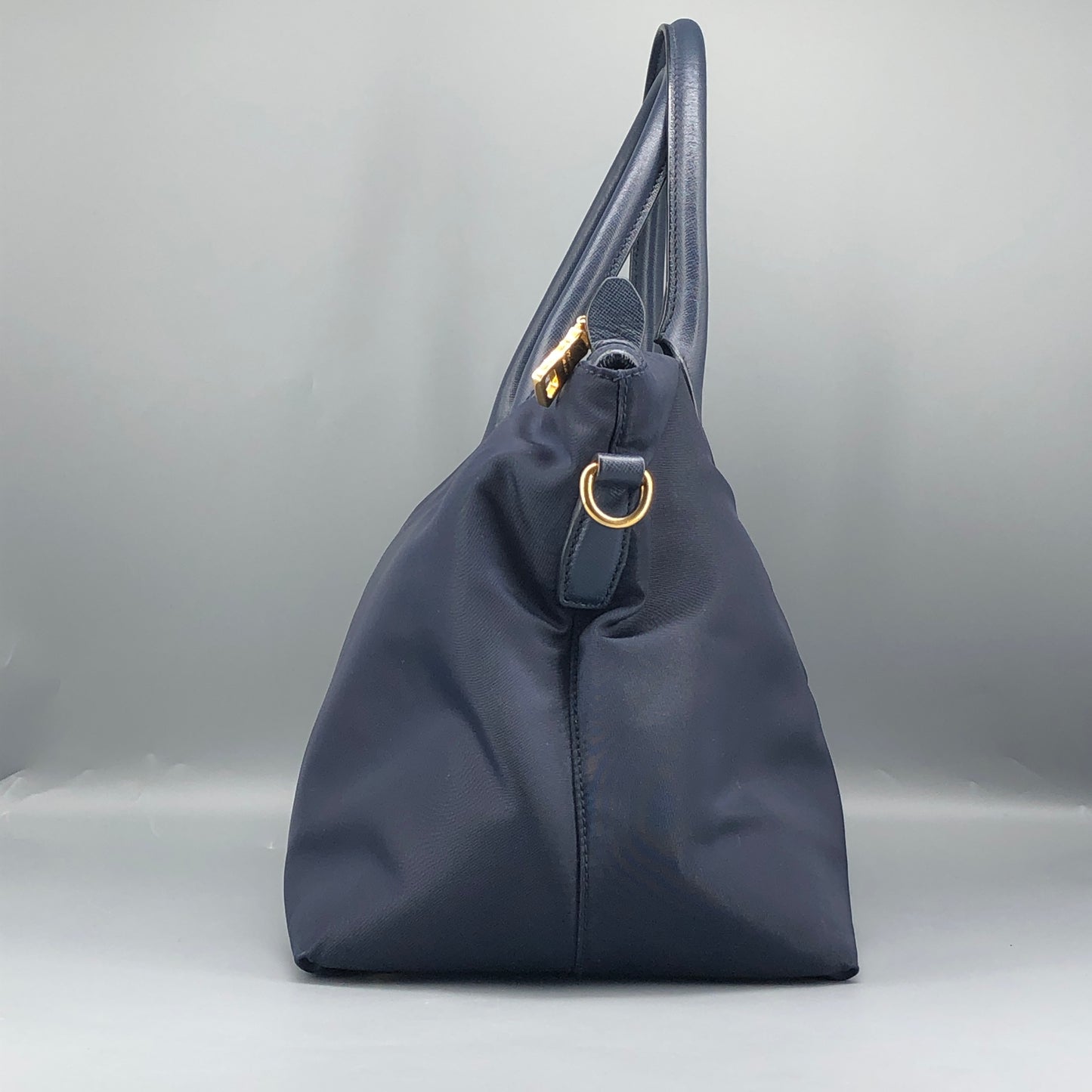 Prada Re-Nylon Tote Handbag Navy Blue
