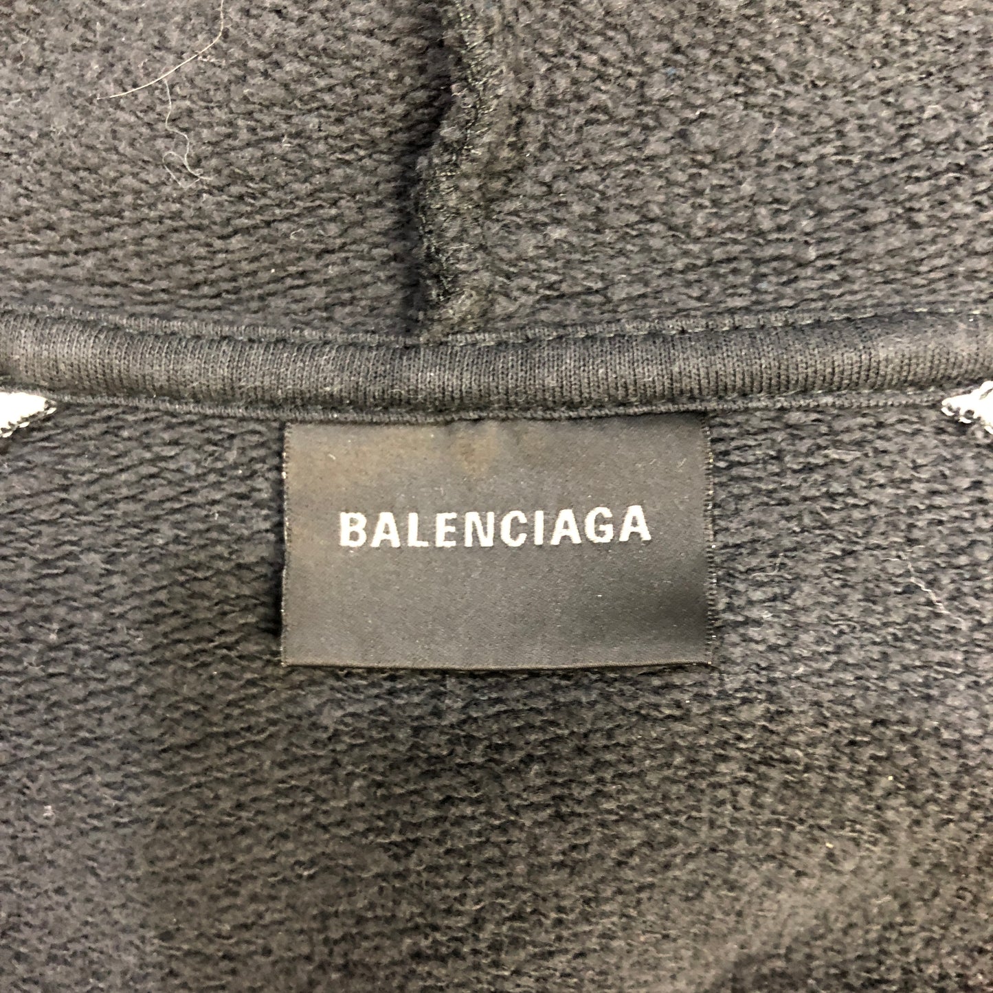 Balenciaga Unisex Distressed Raglan Zip-Up Hoodie Size XL Grey/Black