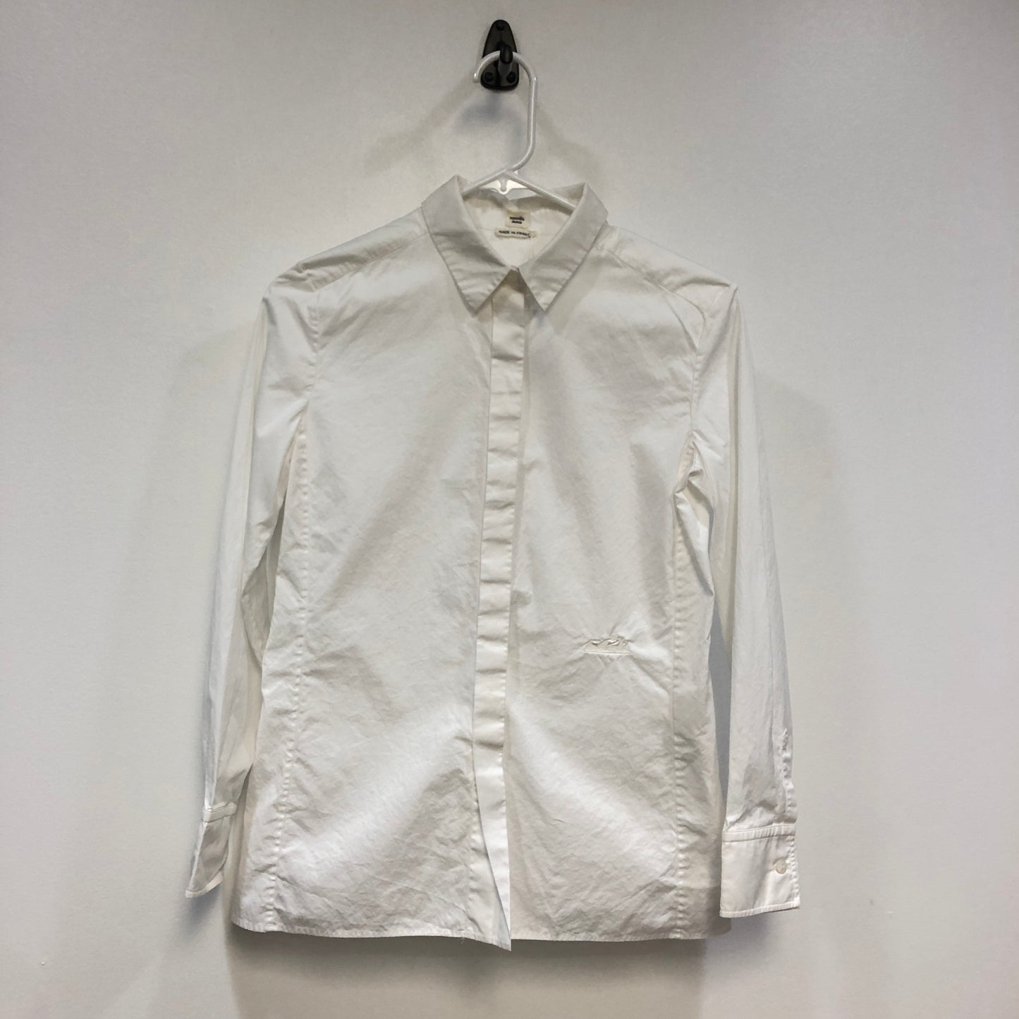 Hermes White Cotton Button-Down Shirt Size 34
