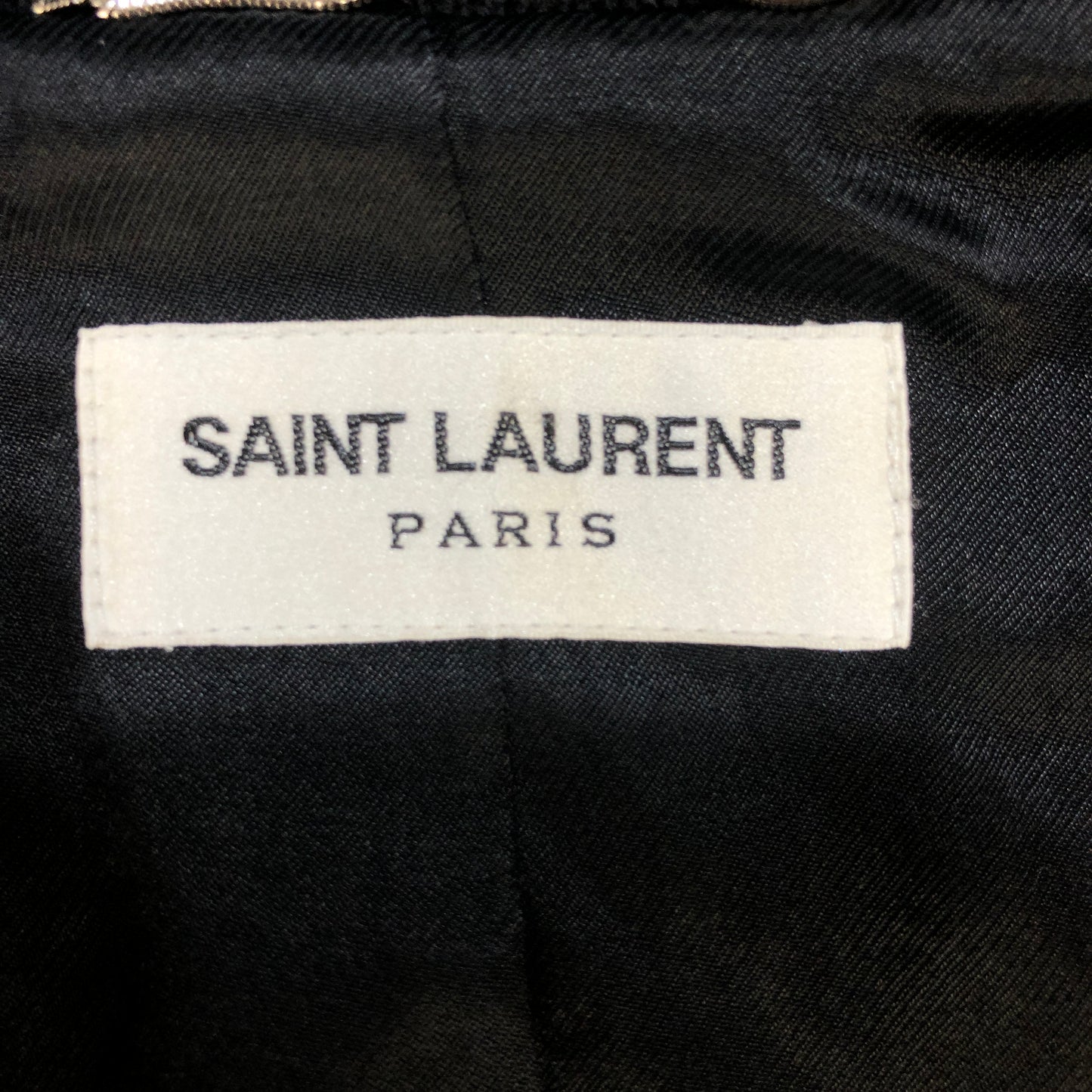 Saint Laurent Dark Blue Teddy Varsity Jacket Size 44