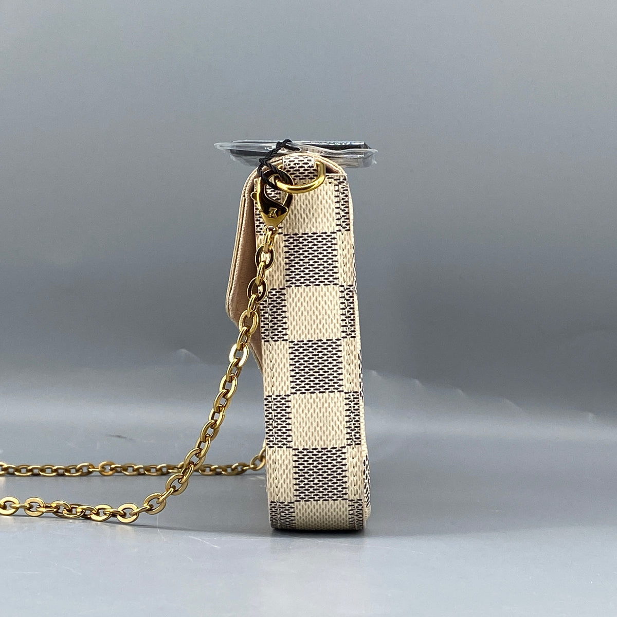 Louis Vuitton Damier Azur Pochette Felicie Chain Wallet Rose Ballerine