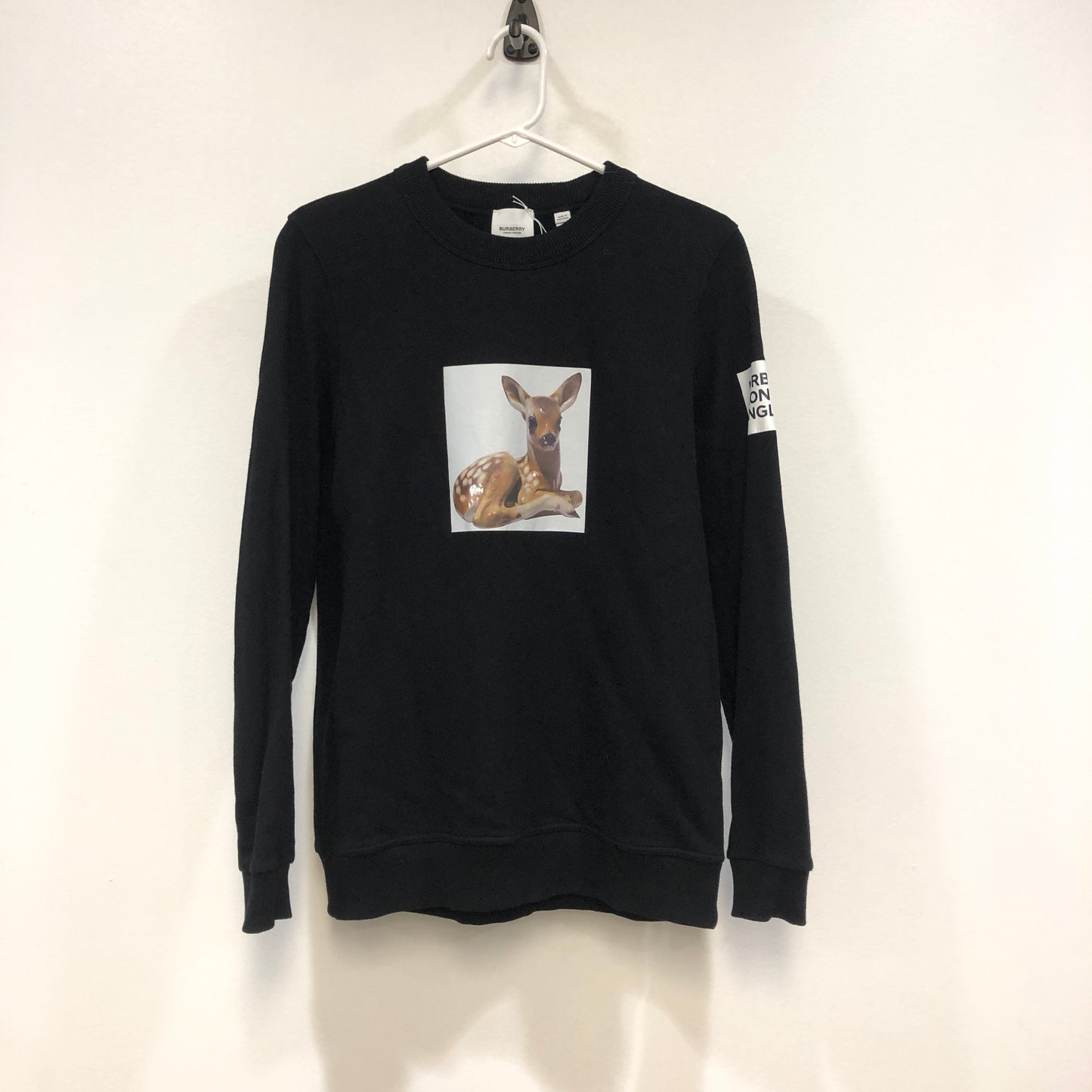 Burberry Bambi Print Cotton Sweatshirt Size S Black