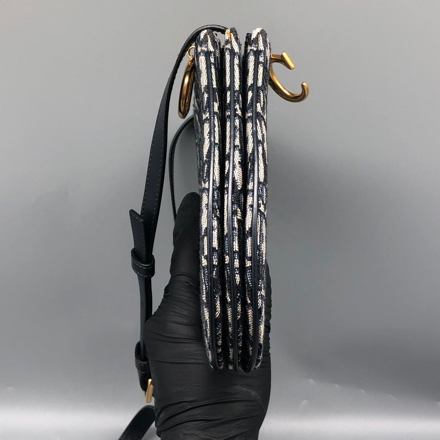 Christian Dior Mini Saddle Bag with Strap Oblique Canvas