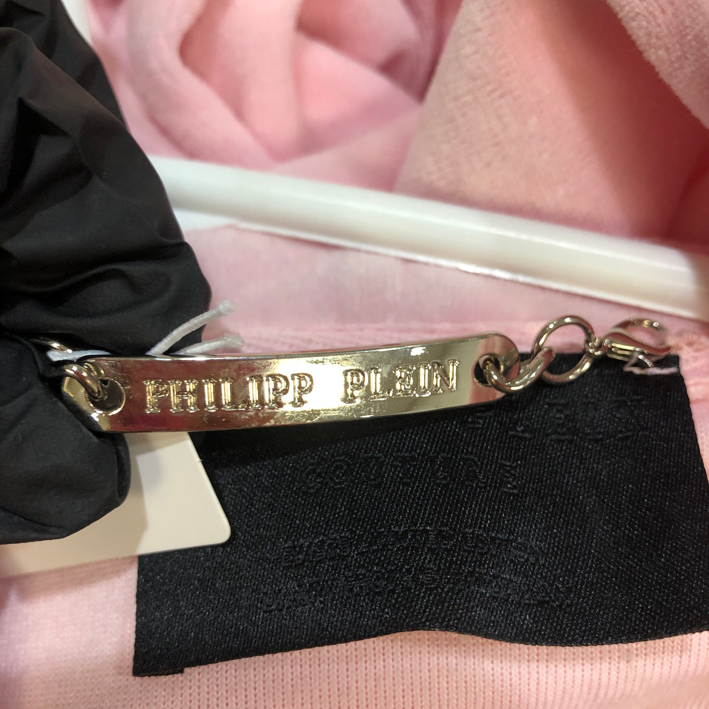 Philipp Plein Pink Rhinestone Skull Tracksuit Set Size L