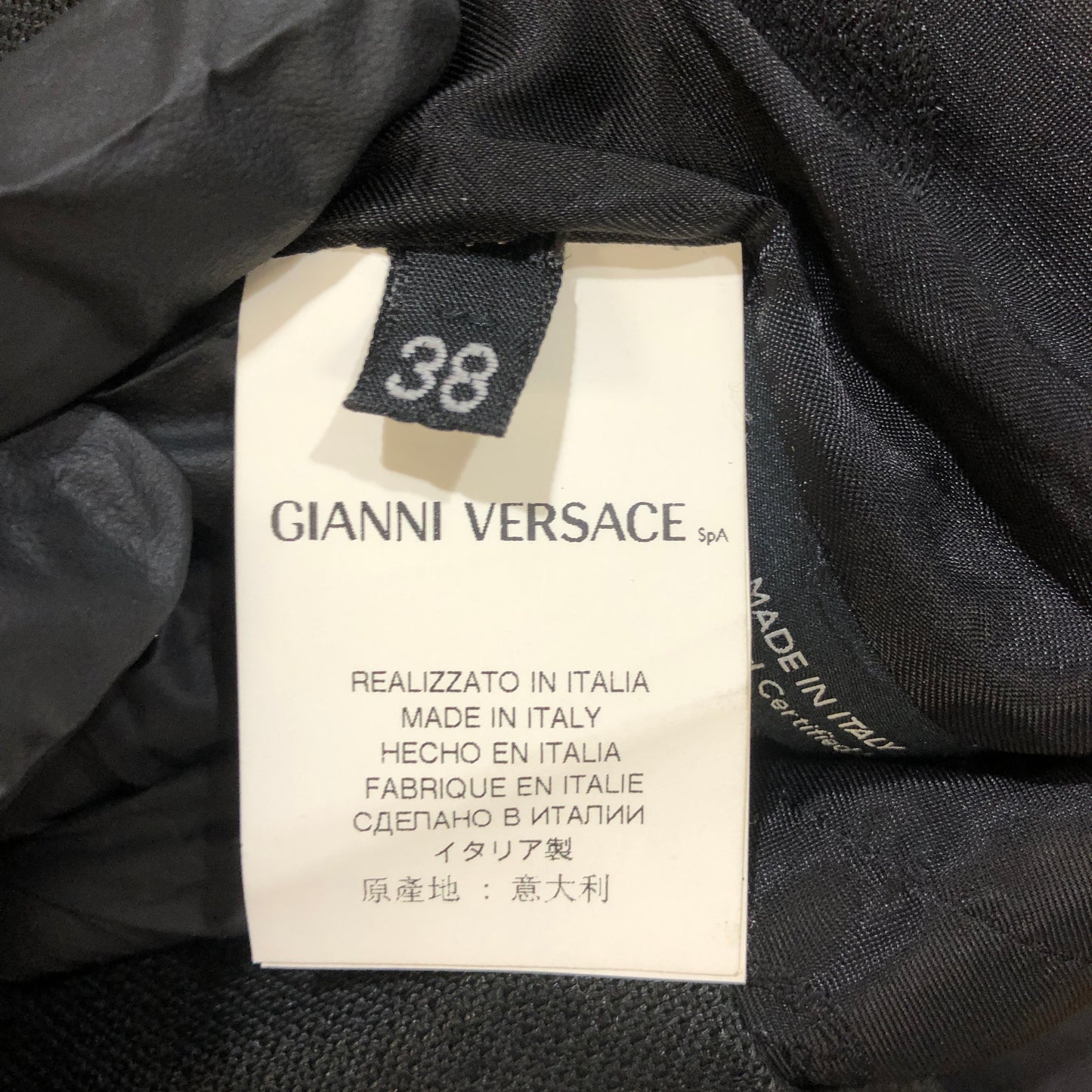Versace Black Textured Pencil Midi Skirt Size 38 W26 L22 Inches